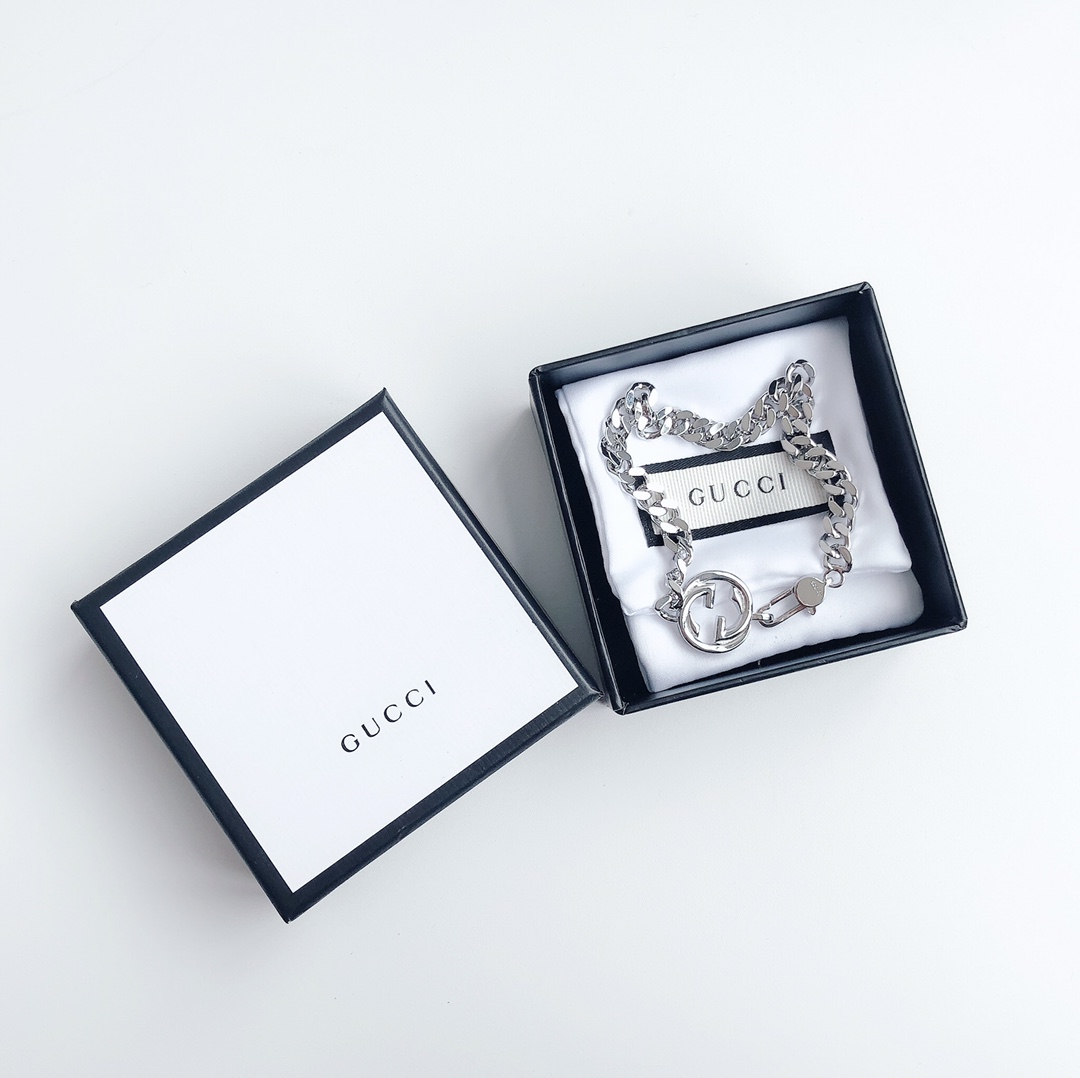 Gvc*1 Double G Flat Bracelet Silver For Women