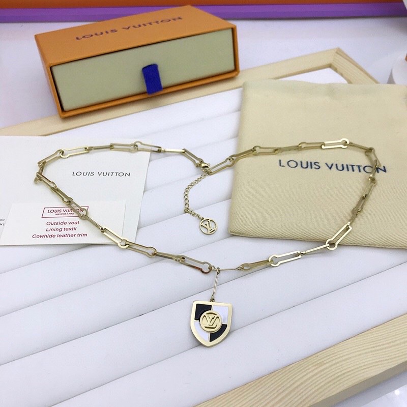 Gvc*1 Shield Necklace Gold Tone For Women
