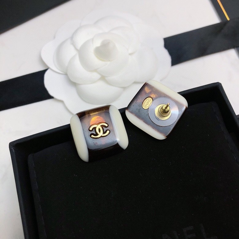 Ch**el Stud Earrings Black For Women