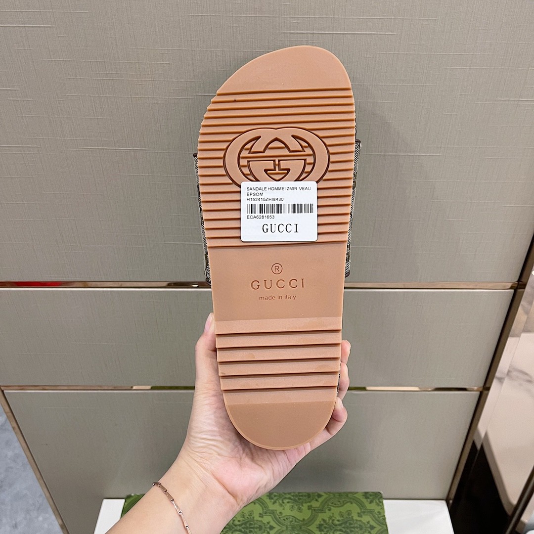 Gvc*1 GG Canvas Slide Sandal Grey For Men