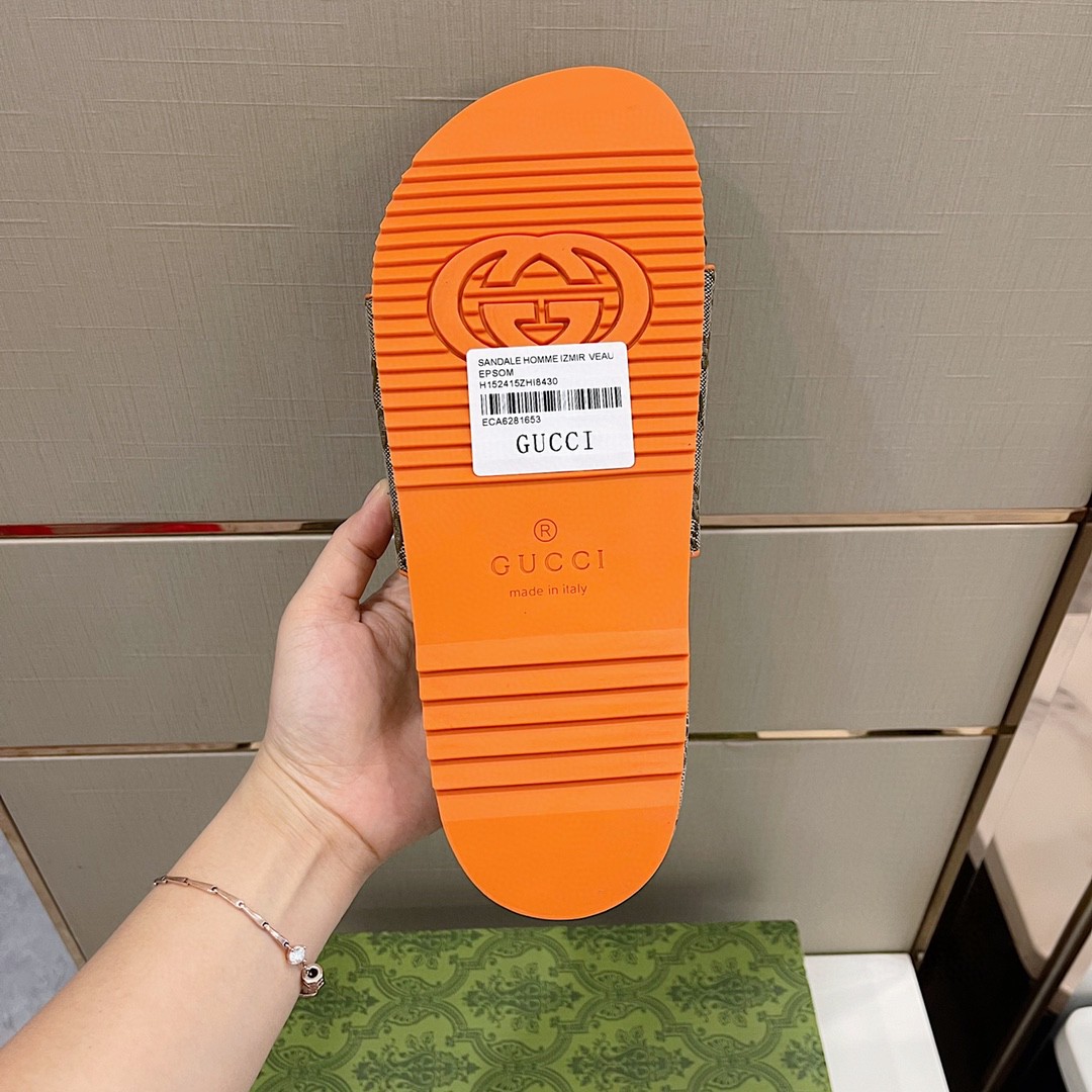 Gvc*1 GG Canvas Slide Sandal Grey For Men