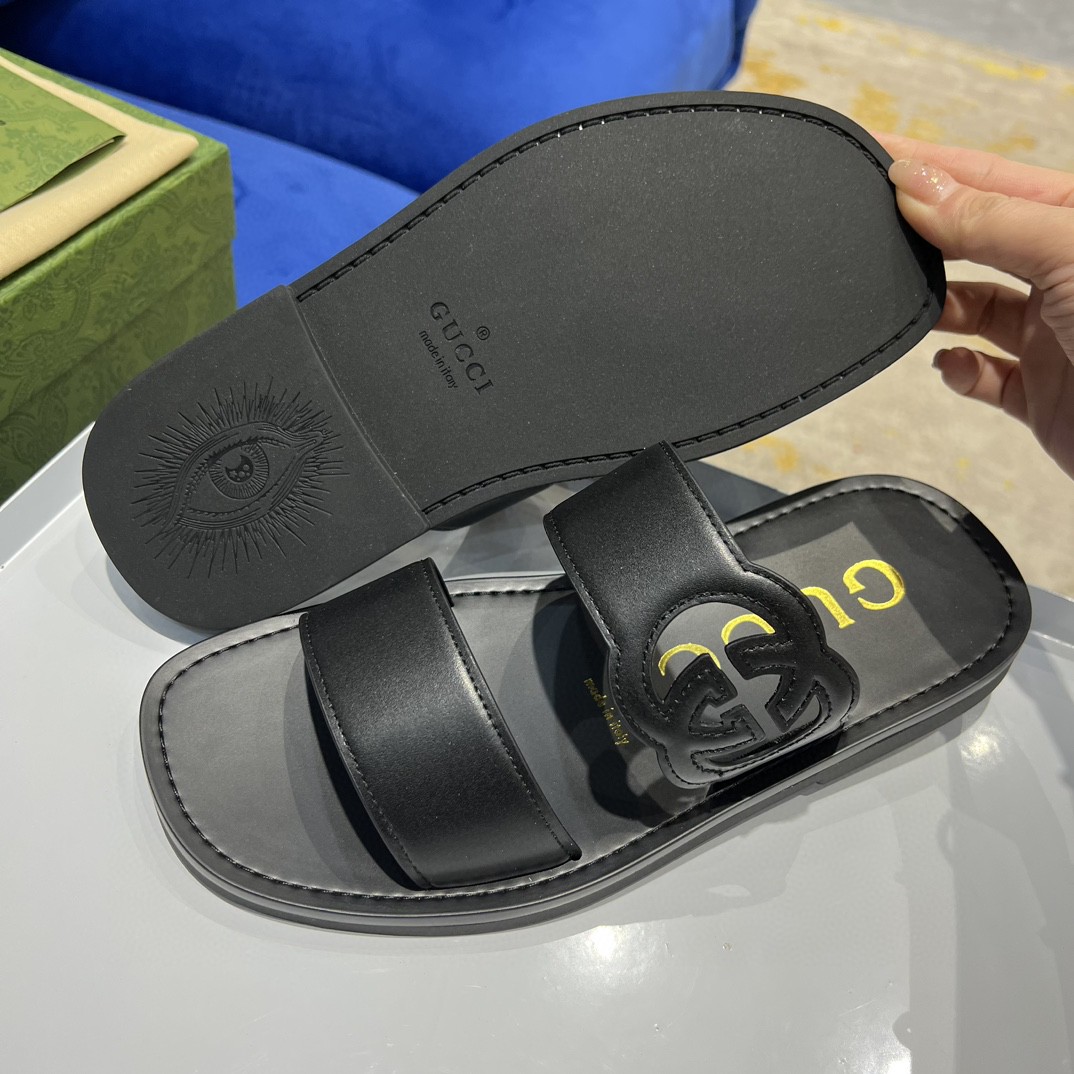 Gvc*1 Interlocking-G Slide Sandal Black For Men