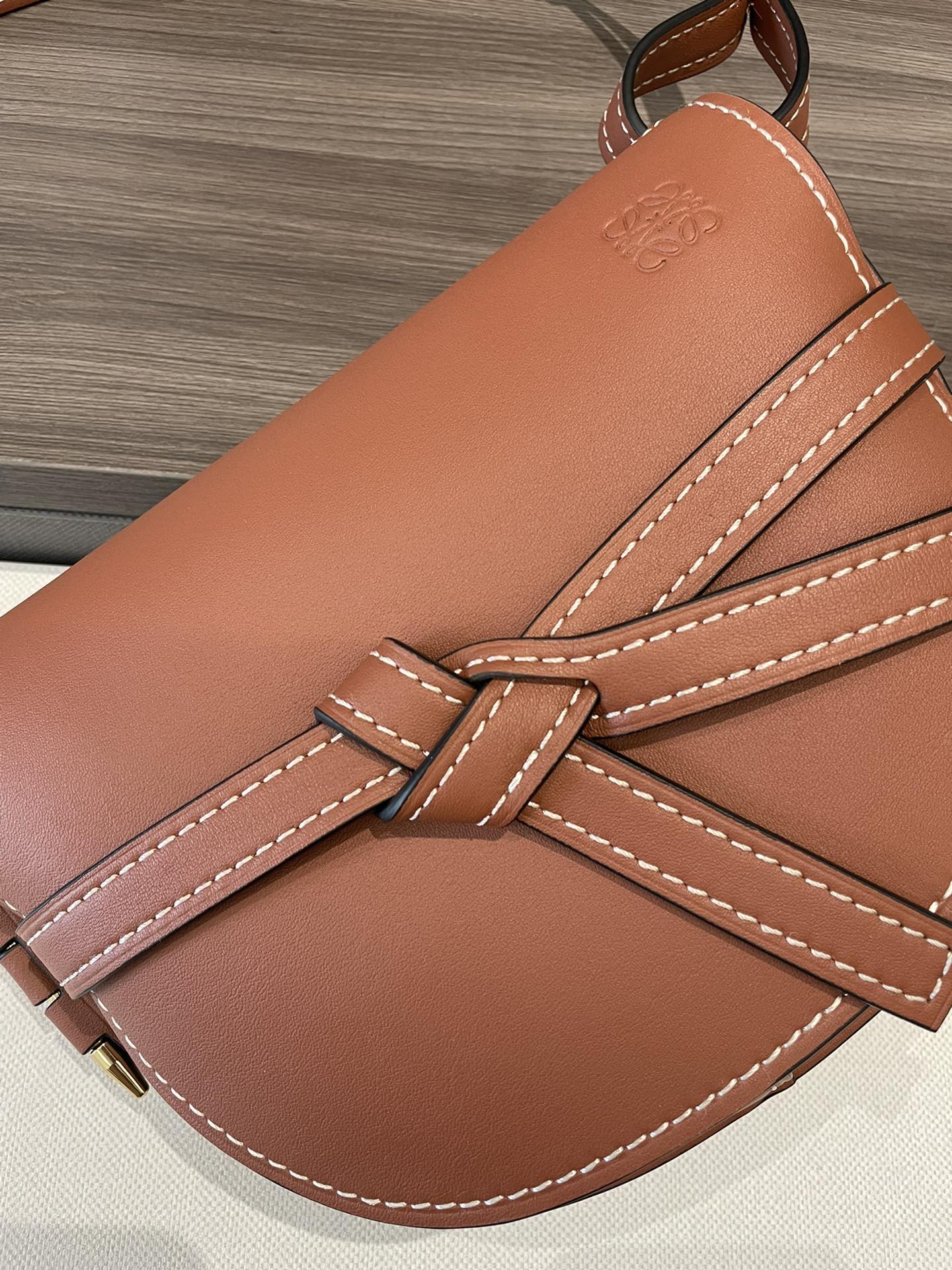 L0ew* Mini Gate Dual Bag Brown For Women 8.3in / 21cm