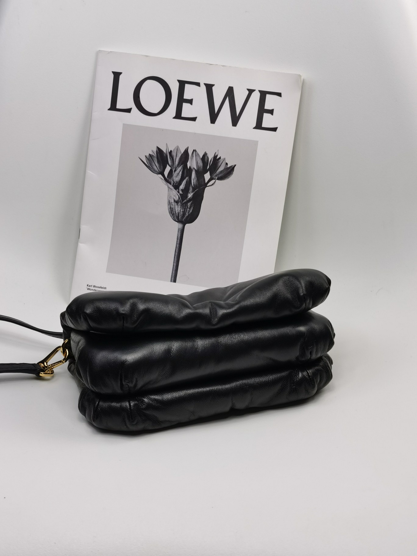 L0ew* Mini Puffer Goya Bag Black/Beige/Green Khaki For Women 7.9in / 20cm A896W56X01