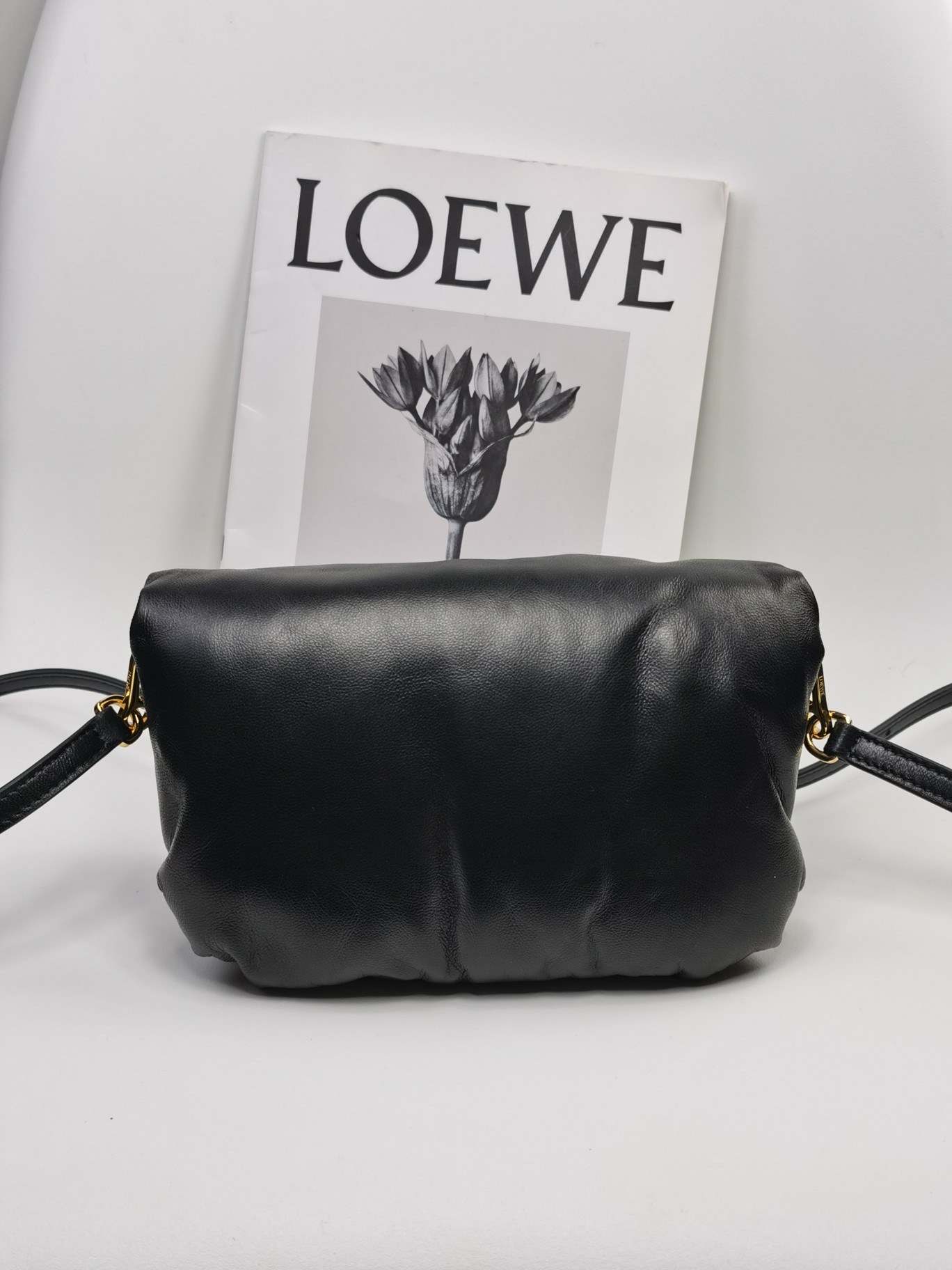 L0ew* Mini Puffer Goya Bag Black/Beige/Green Khaki For Women 7.9in / 20cm A896W56X01