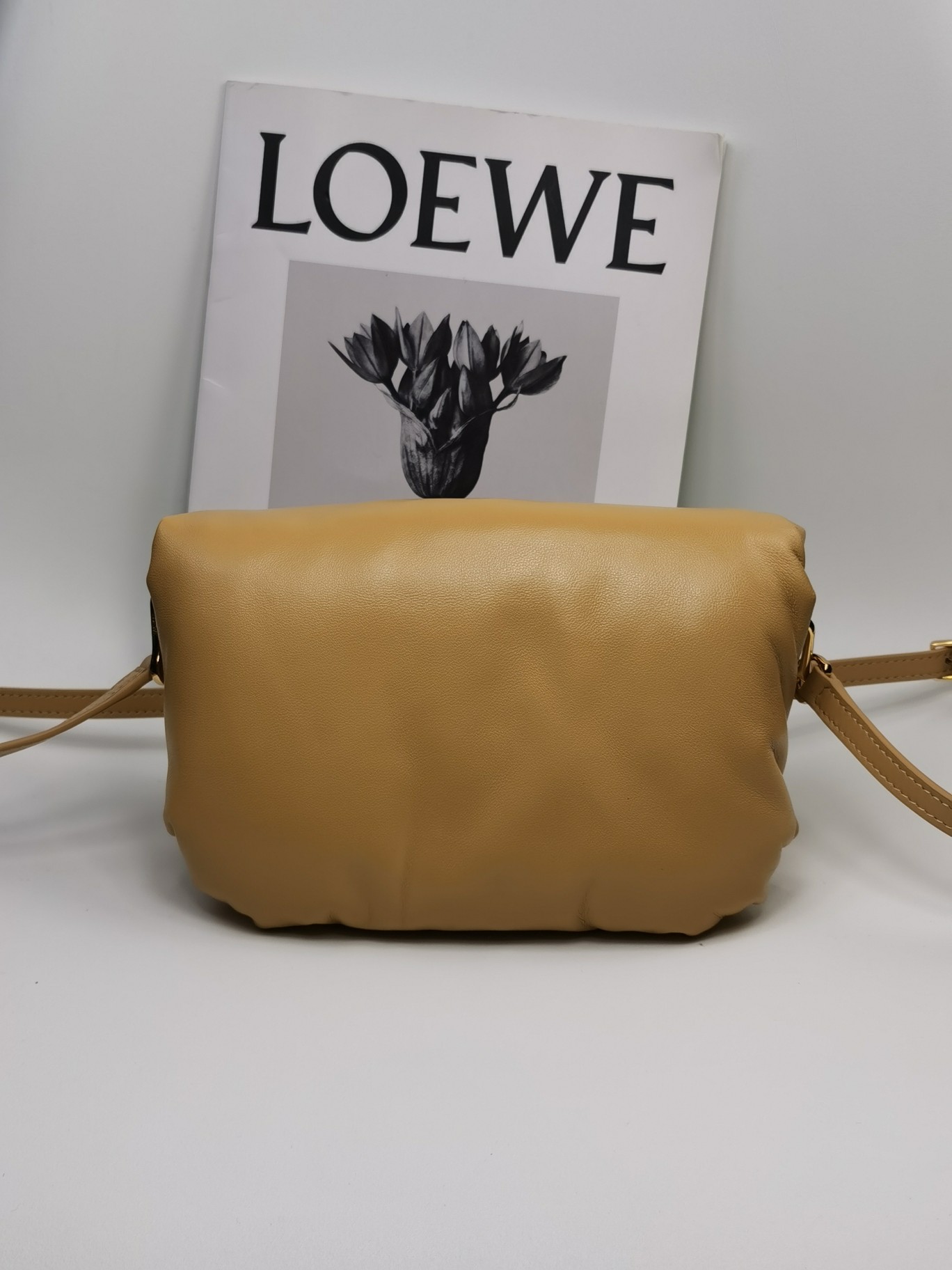 L0ew* Mini Puffer Goya Bag Black/Beige/Green Khaki For Women 7.9in / 20cm A896W56X01