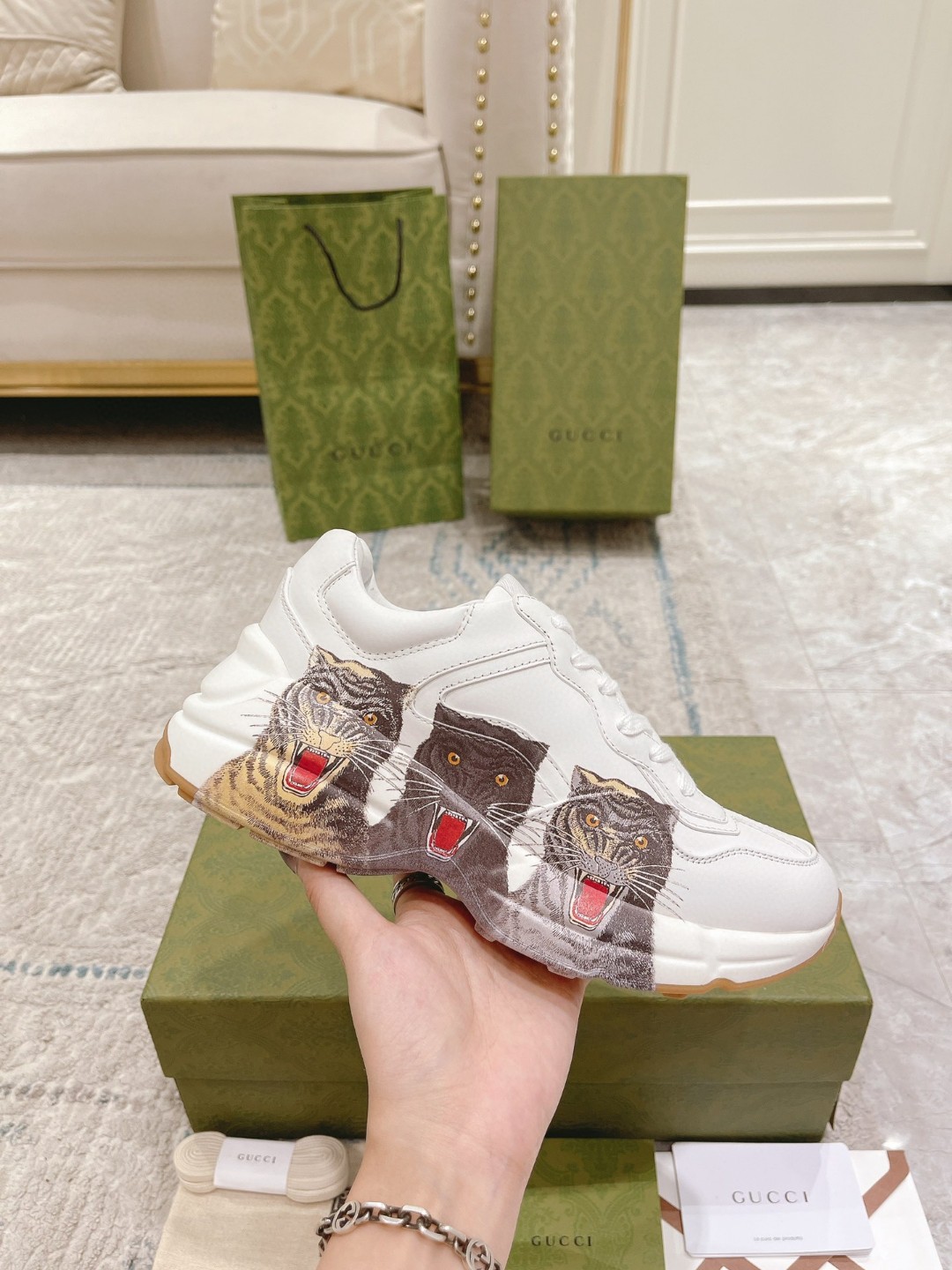 Gvc*1 Rhyton Tiger Sneaker White For Men 576050-DRW00-9014