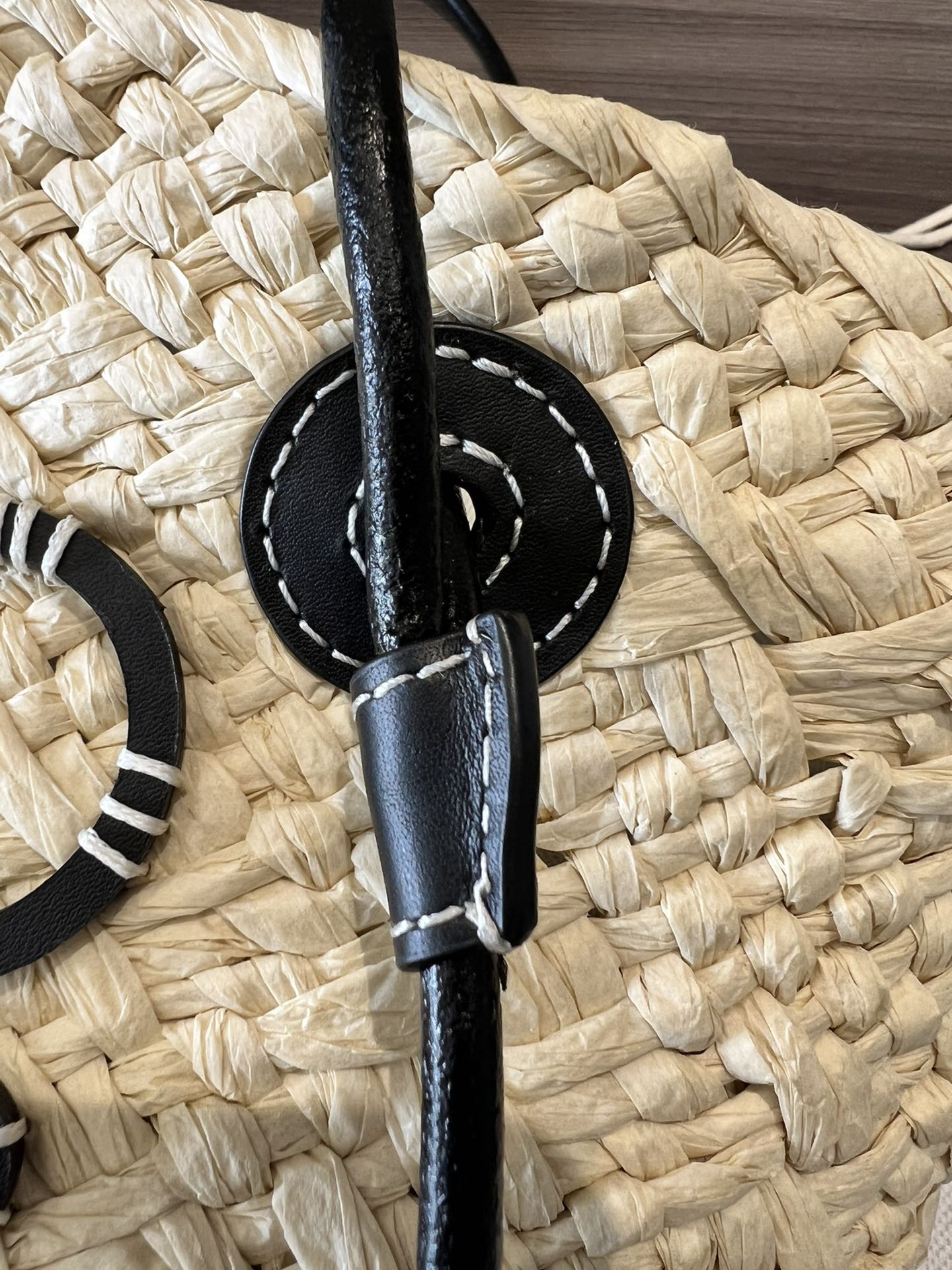 L0ew* Small Anagram Basket Bag Beige/Black For Women 15in / 38cm A223P65X01