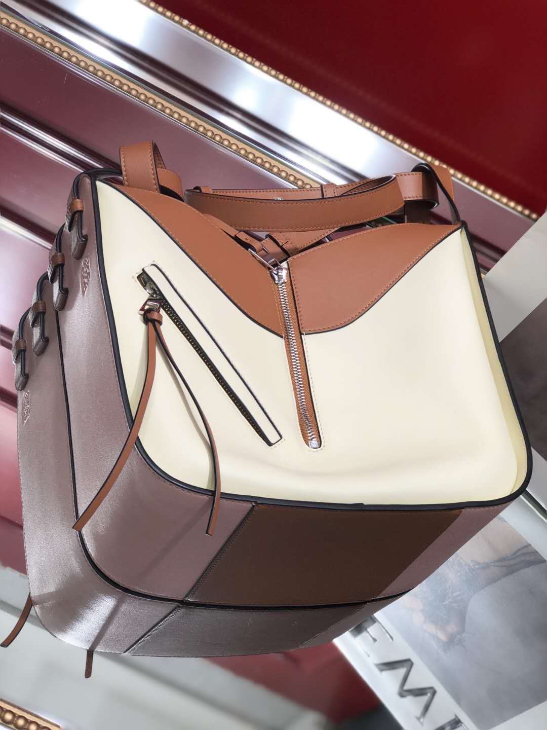 L0ew* Small Hammock Bag Blue/Pink/Beige/White/Brown/Burgundy/Grey For Women 11.8in / 30cm