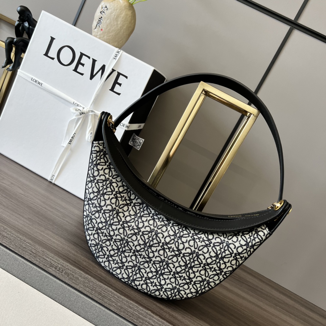 L0ew* Small Luna Bag Black/Brown/Light Brown For Women 12in / 30.5cm A923PM1X02