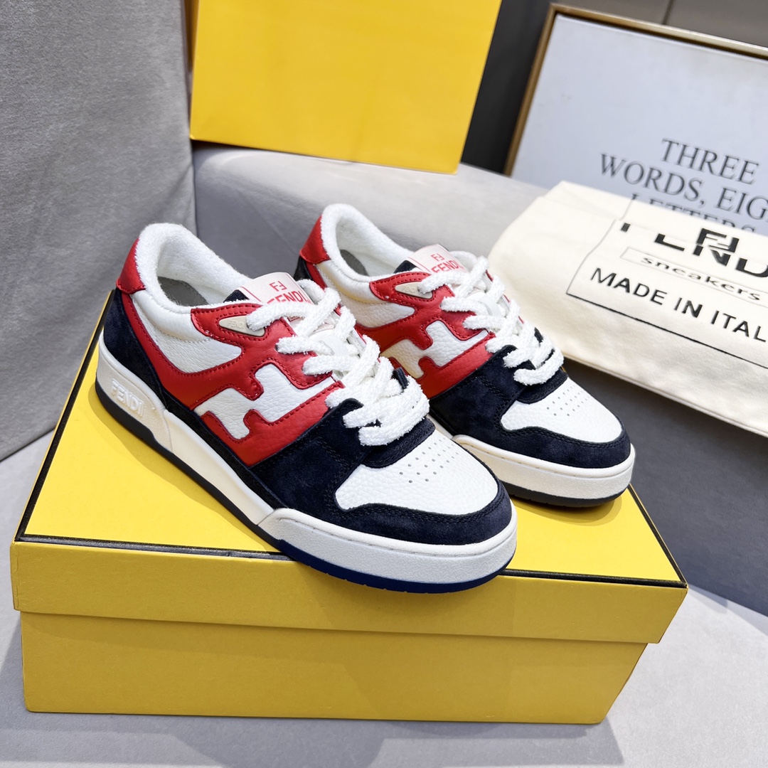 F**di FD Match Low Tops Sneakers Red And Black For Men