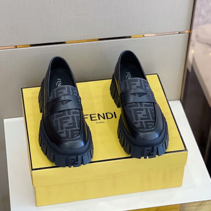 F**di FD O’Lock Nubuck Loafers Black For Men