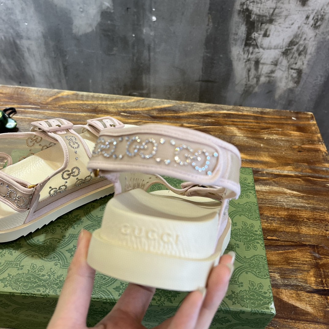 Gvc*1 GG Sandal With Crystals White For Women