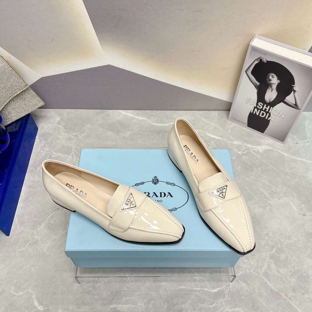 Pra*a Patent Loafers White For Women