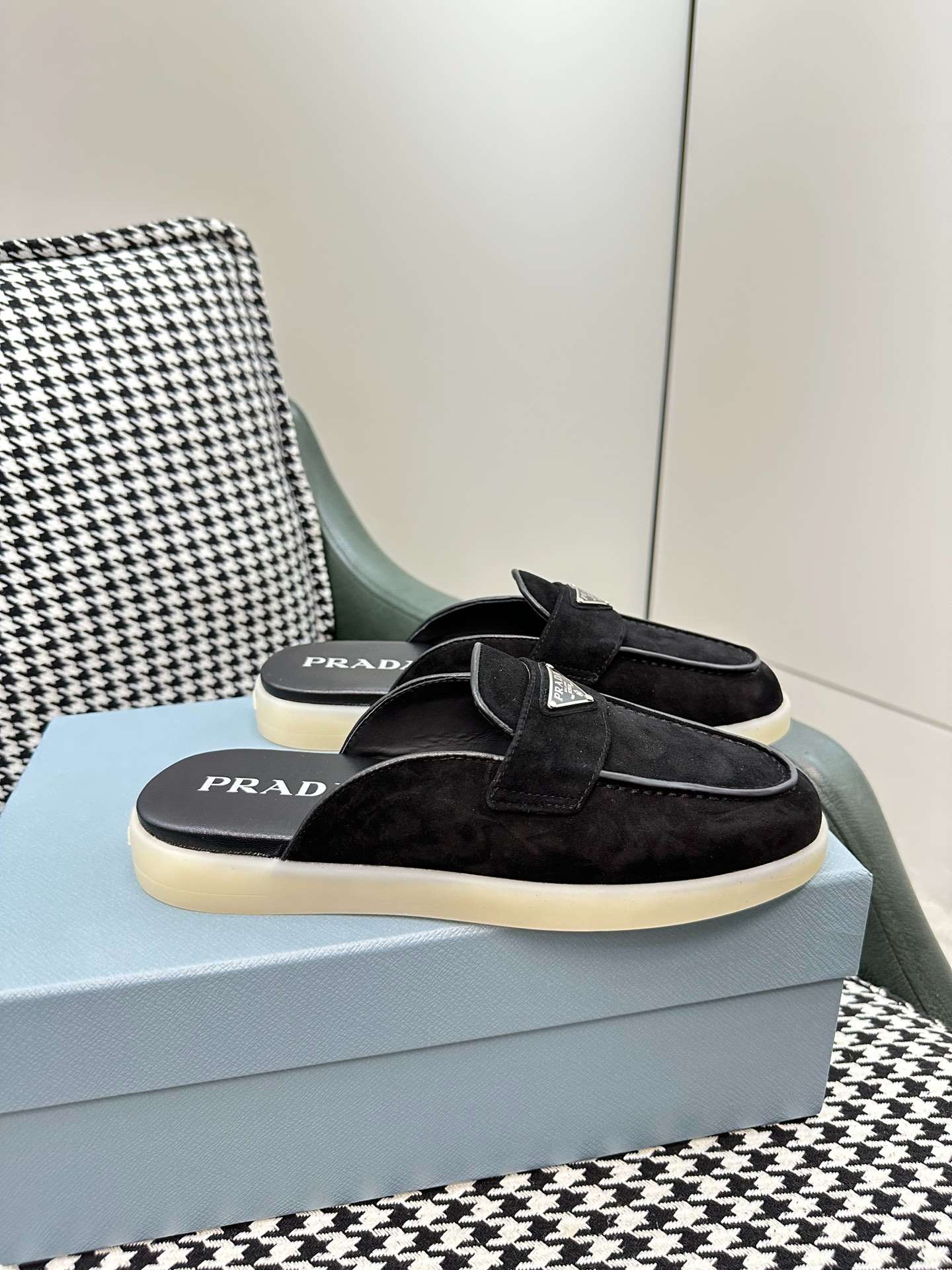 Pra*a Brushed Sabots Black For Women