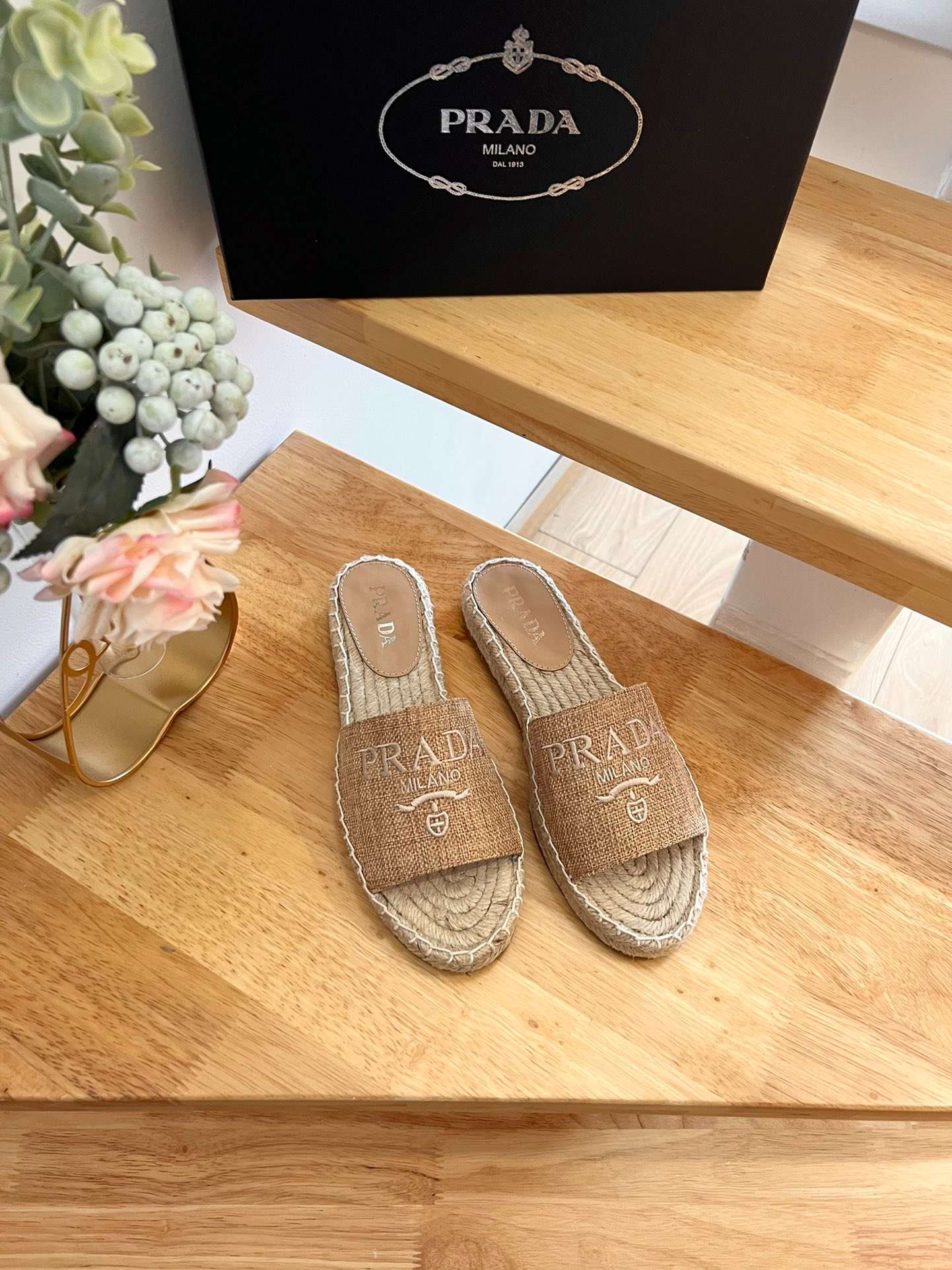 Pra*a Fabric Espadrilles Brown For Women