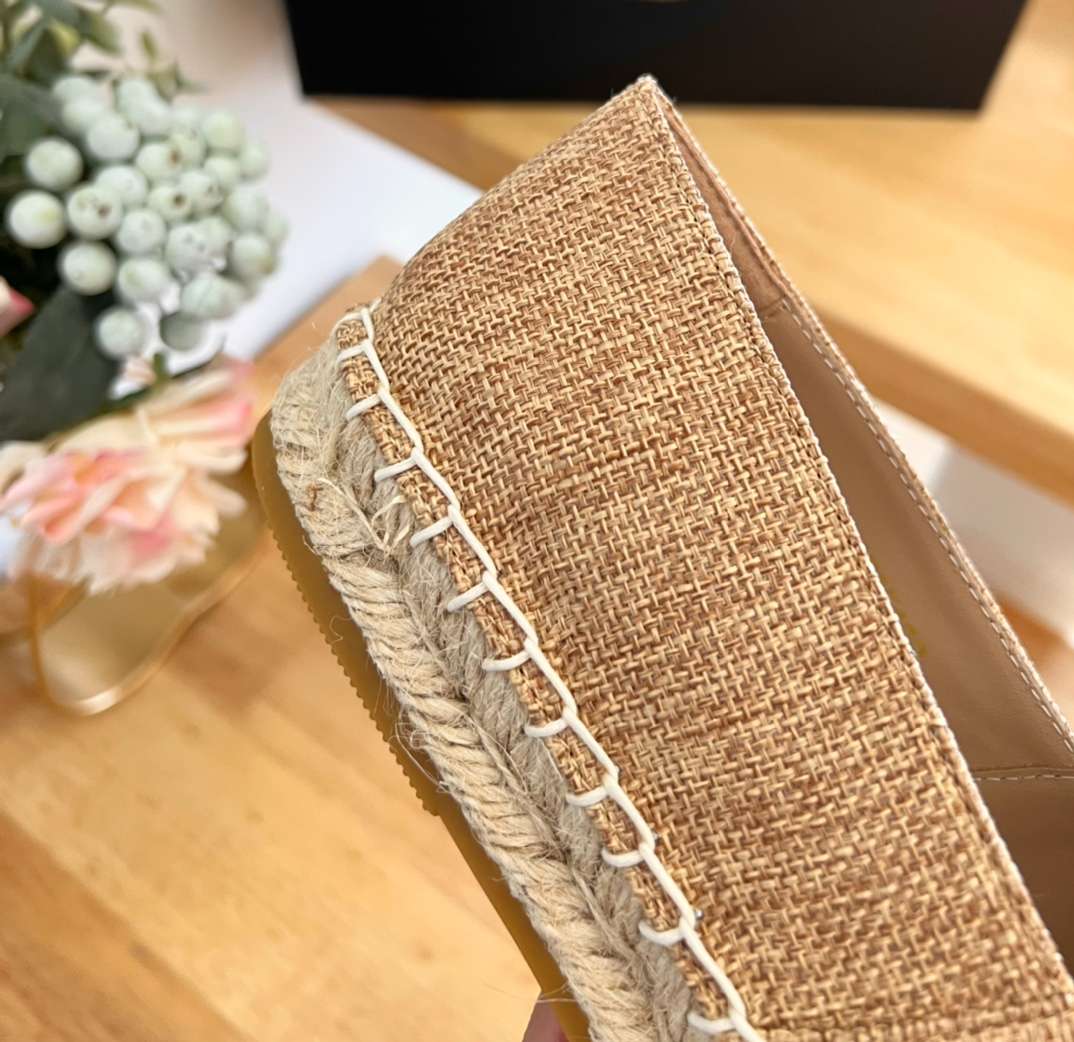 Pra*a Linen Espadrilles Brown For Women