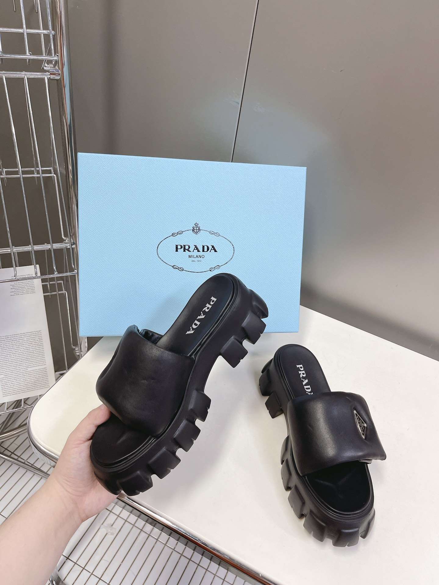 Pra*a Soft Padded Slides Black For Women