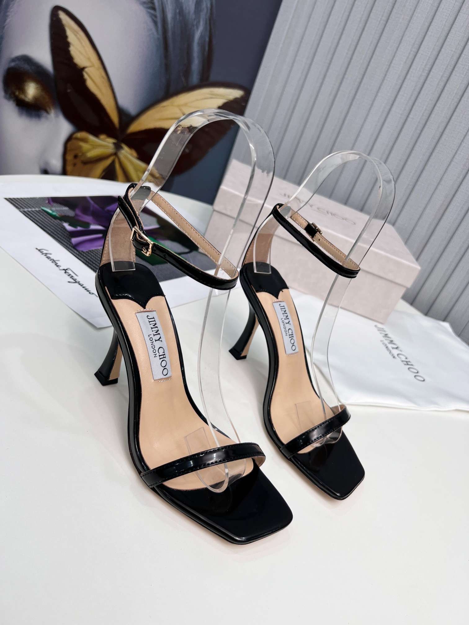 Pra*a Strap High Heels Pumps Black For Women