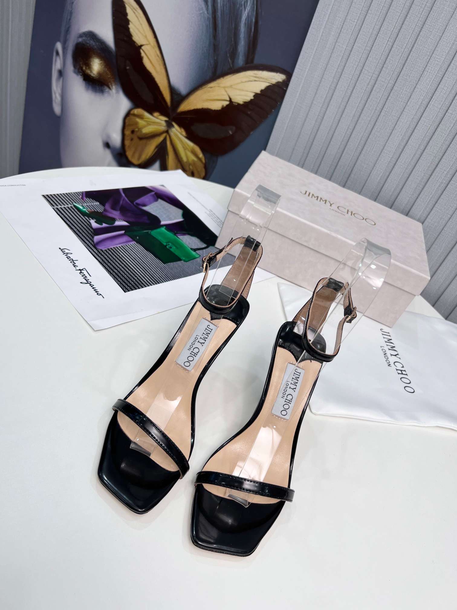 Pra*a Strap High Heels Pumps Black For Women