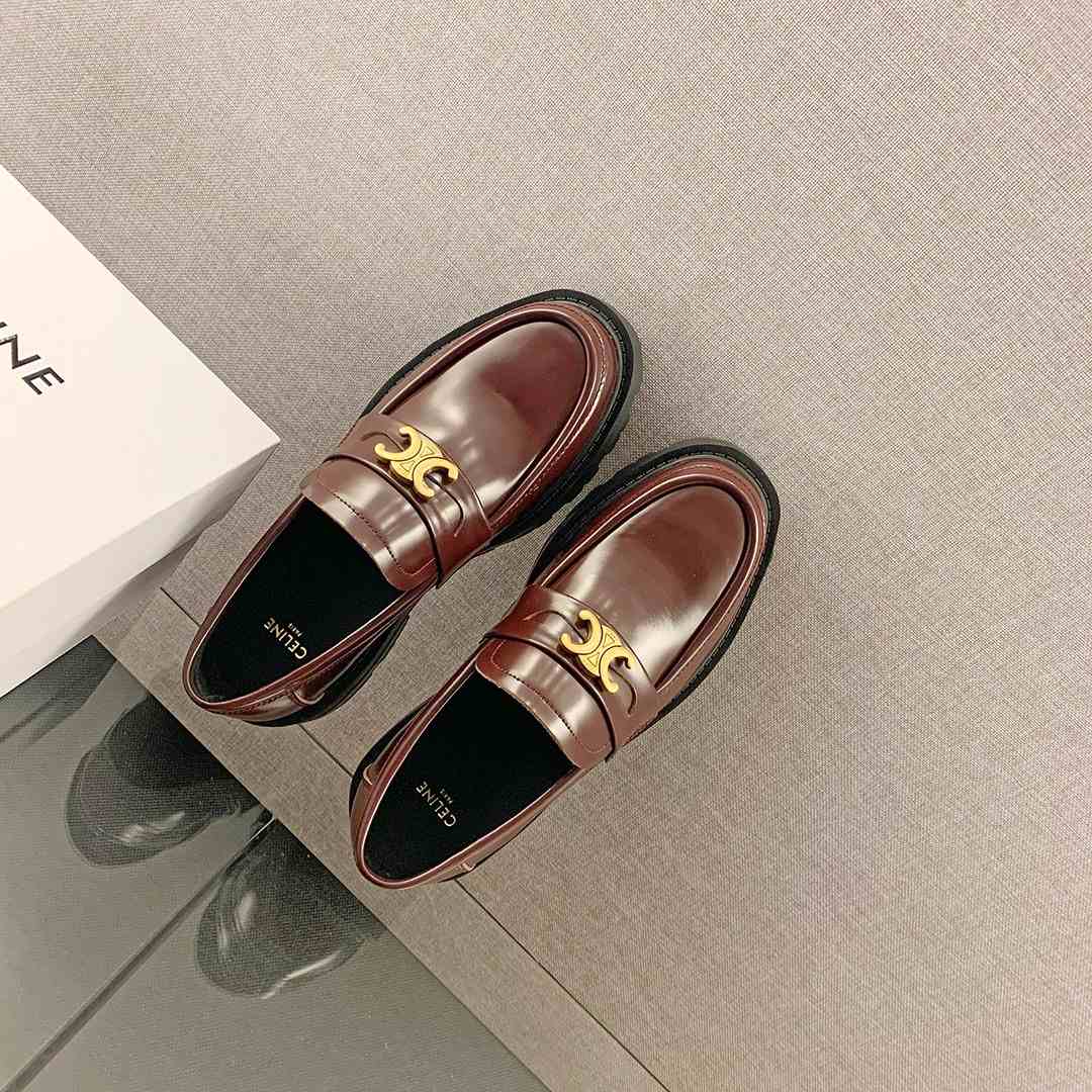 Ce1i*e Bulky Penny Chunky Loafer Burgundy For Women