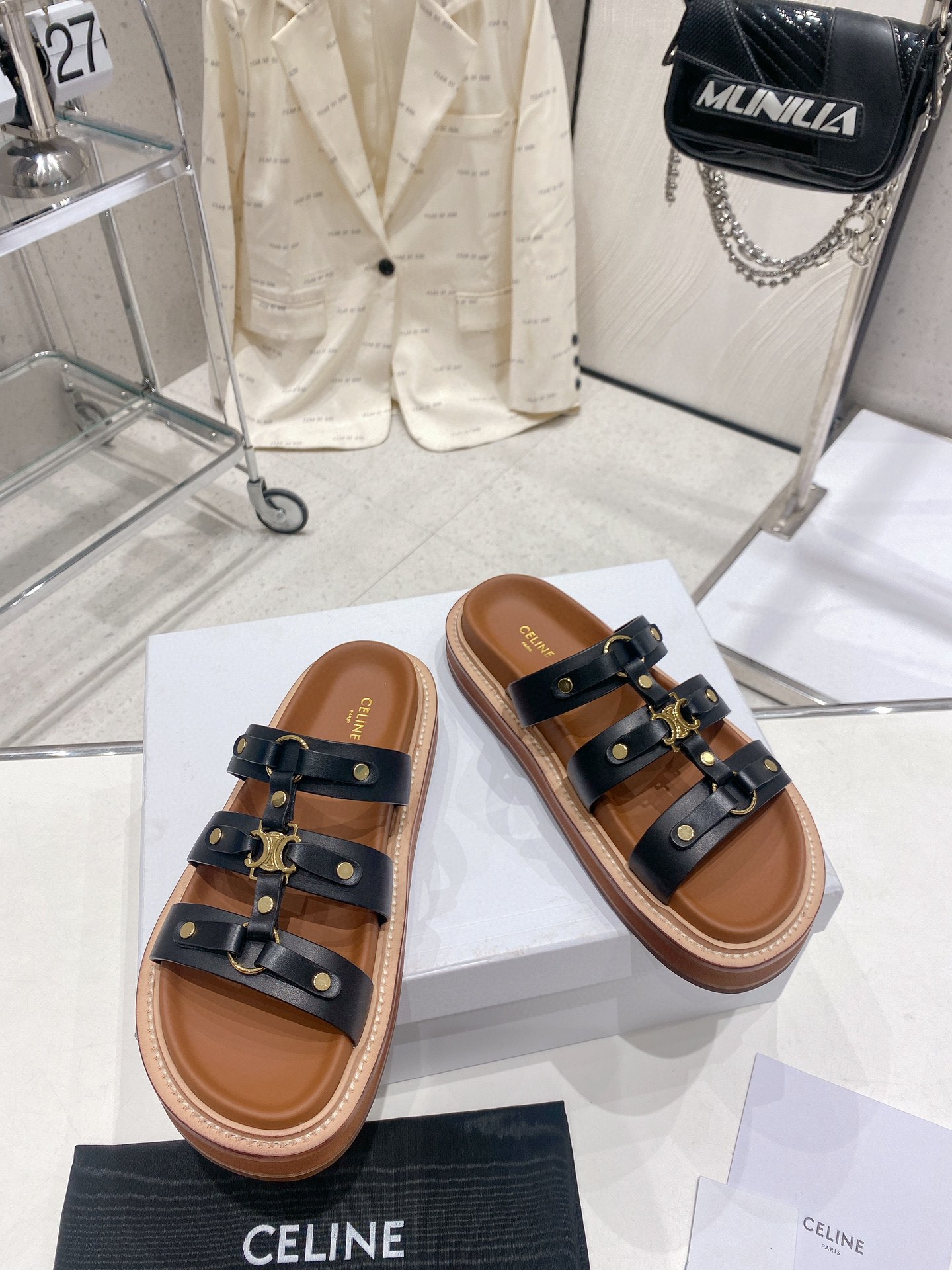 Ce1i*e Slides Tippi Black For Women 357283766C.38NO