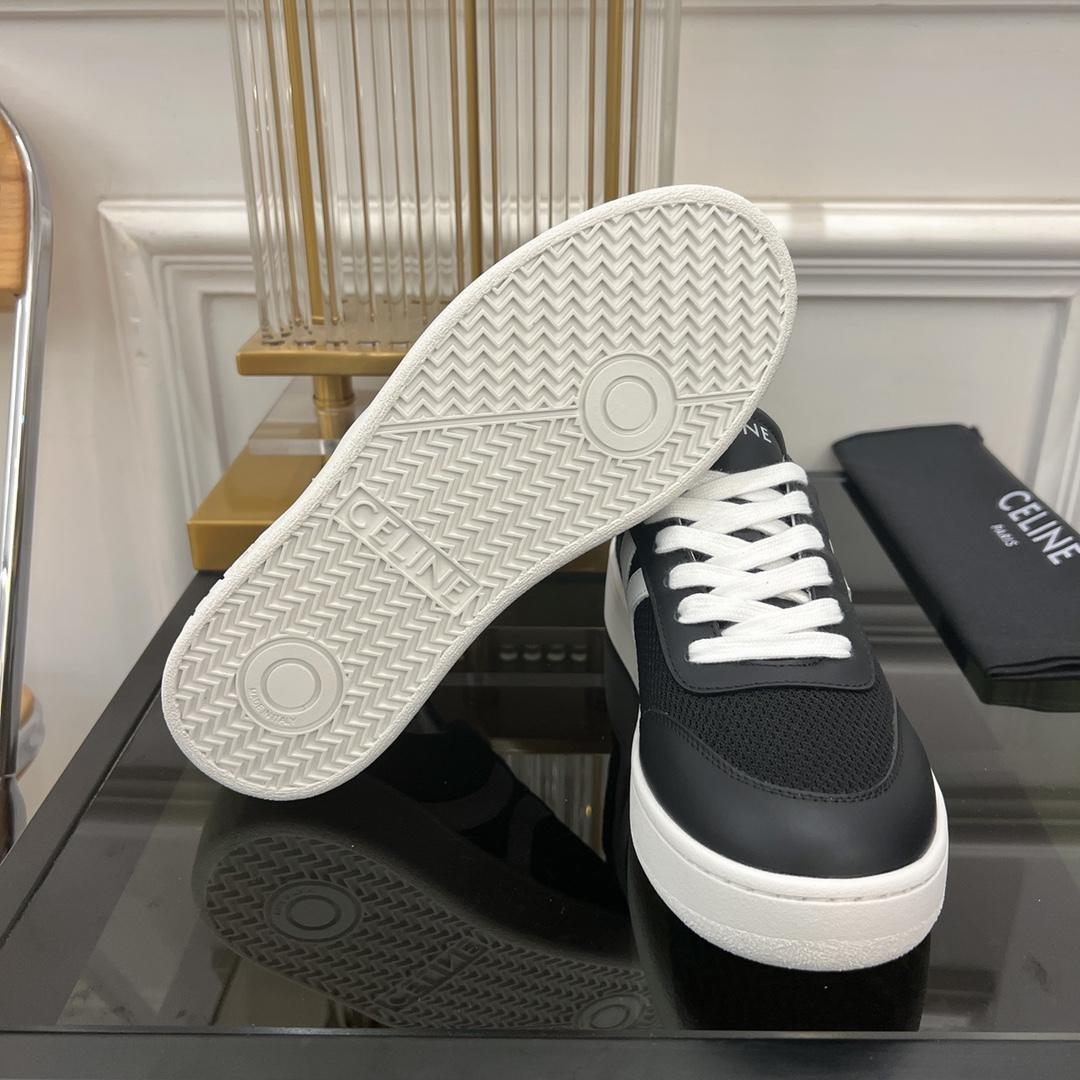 Ce1i*e Tennis Sneakers And Laminated Black And White For Women