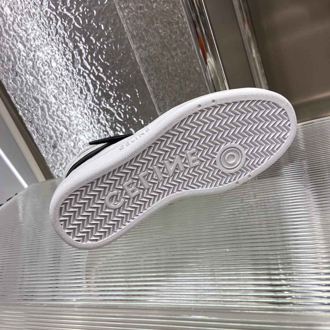 Ce1i*e Trainer High Sneaker With Scratch White And Black For Women