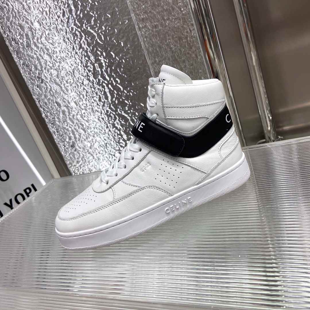 Ce1i*e Trainer High Sneaker With Scratch White And Black For Women
