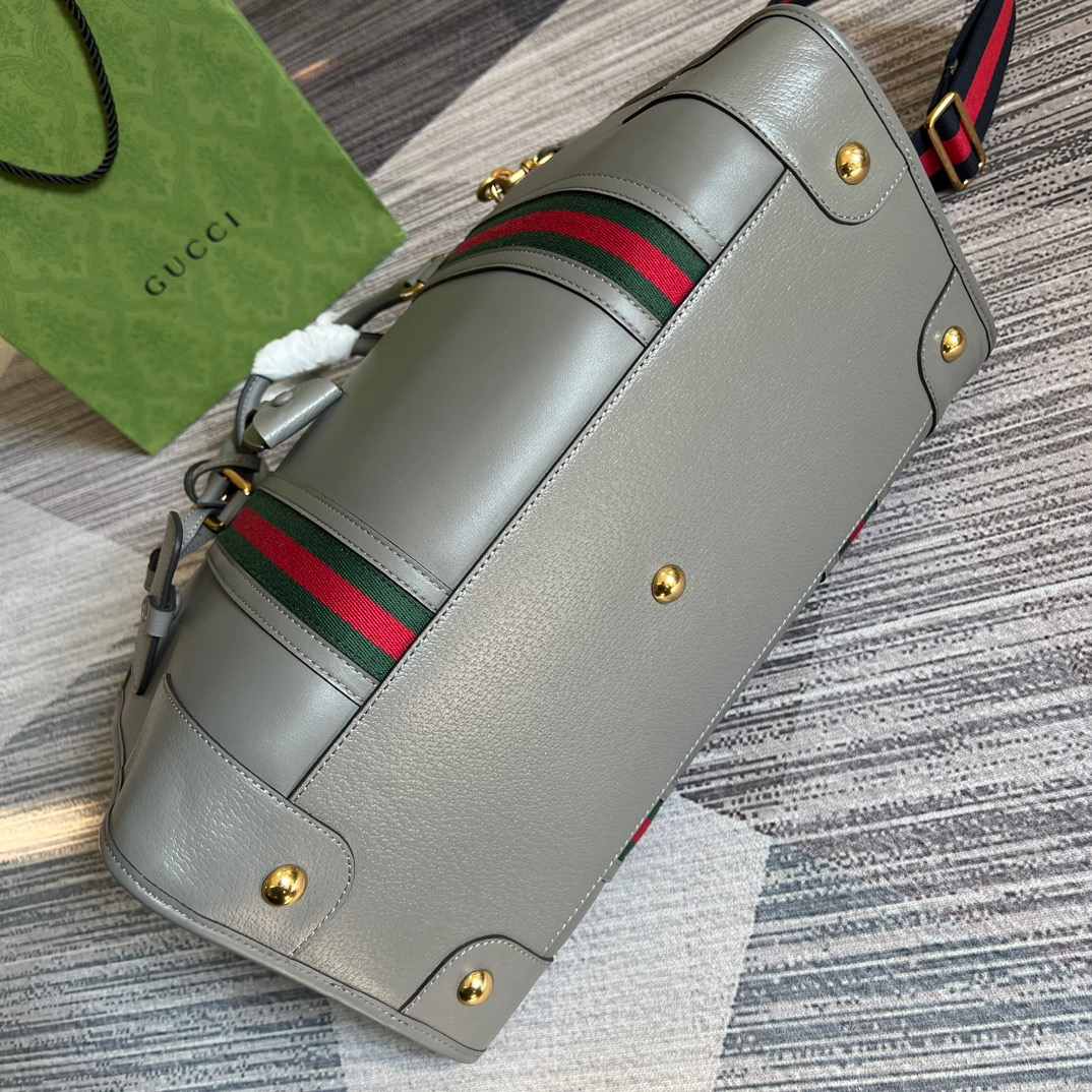 Gvc*1 Double G-Detailed Smooth Large Handbag Grey/Brown/White For Men 15.7 in/ 40 cm ‎