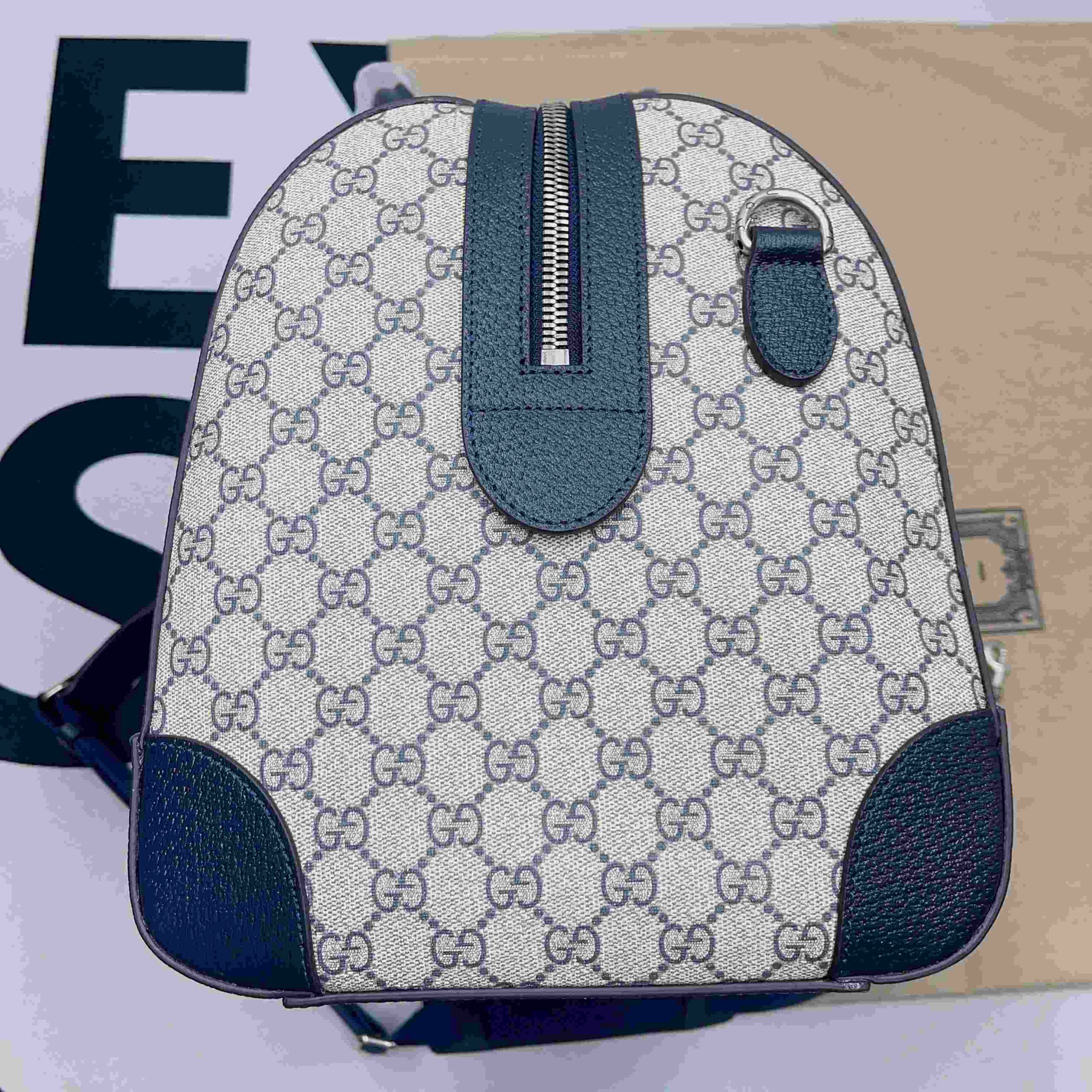 Gvc*1 Savoy Small Duffle Bag Blue/Black 17.7 in/45 cm 724642 9C2SN 4076