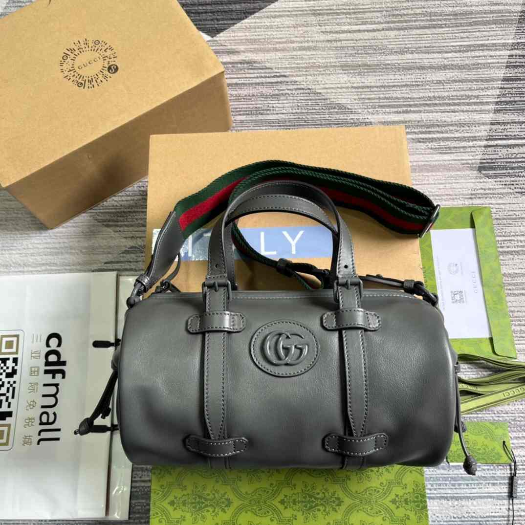 Gvc*1 Small Duffle Bag With Tonal Double G Black/Green Khaki/Grey 11.2 in/28.5cm 725701 AABDE 1060