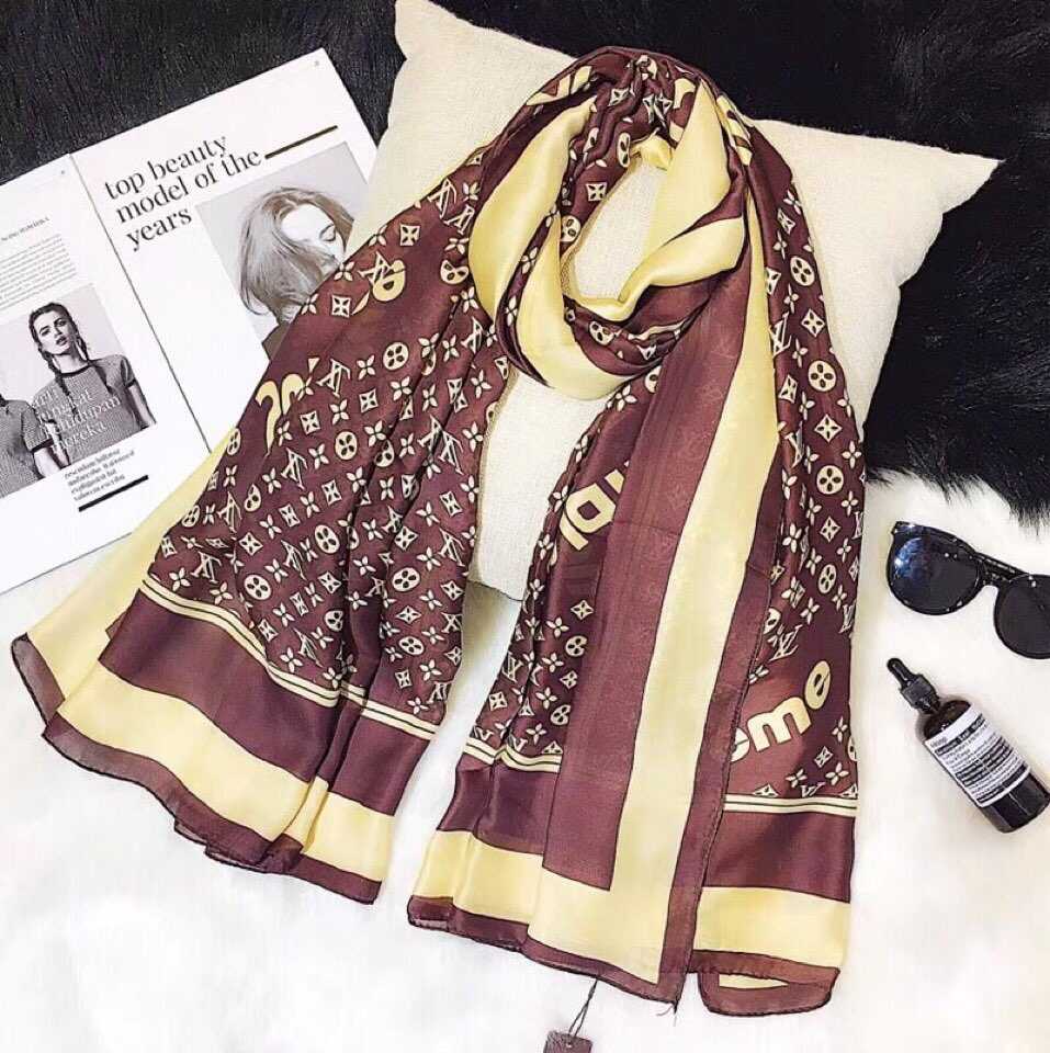 L0vis Vvtt0n Svp*me x LV Shawl Scarf Brown For Women