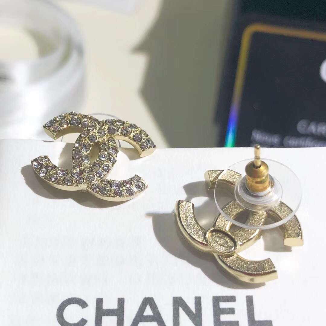 Ch**el D1am0nd Earrings Gold For Women