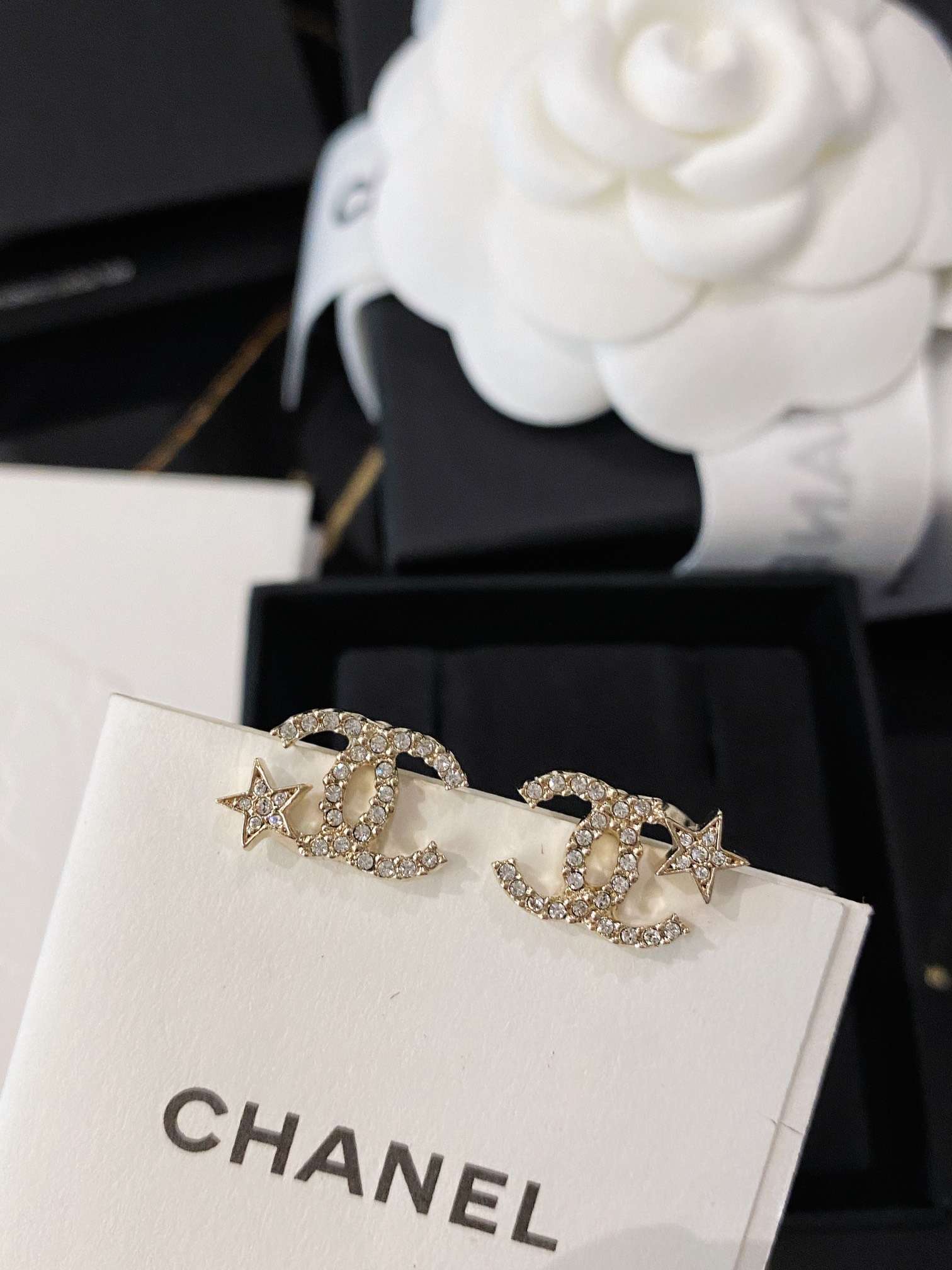 Ch**el Star Shape Earrings Gold For Women
