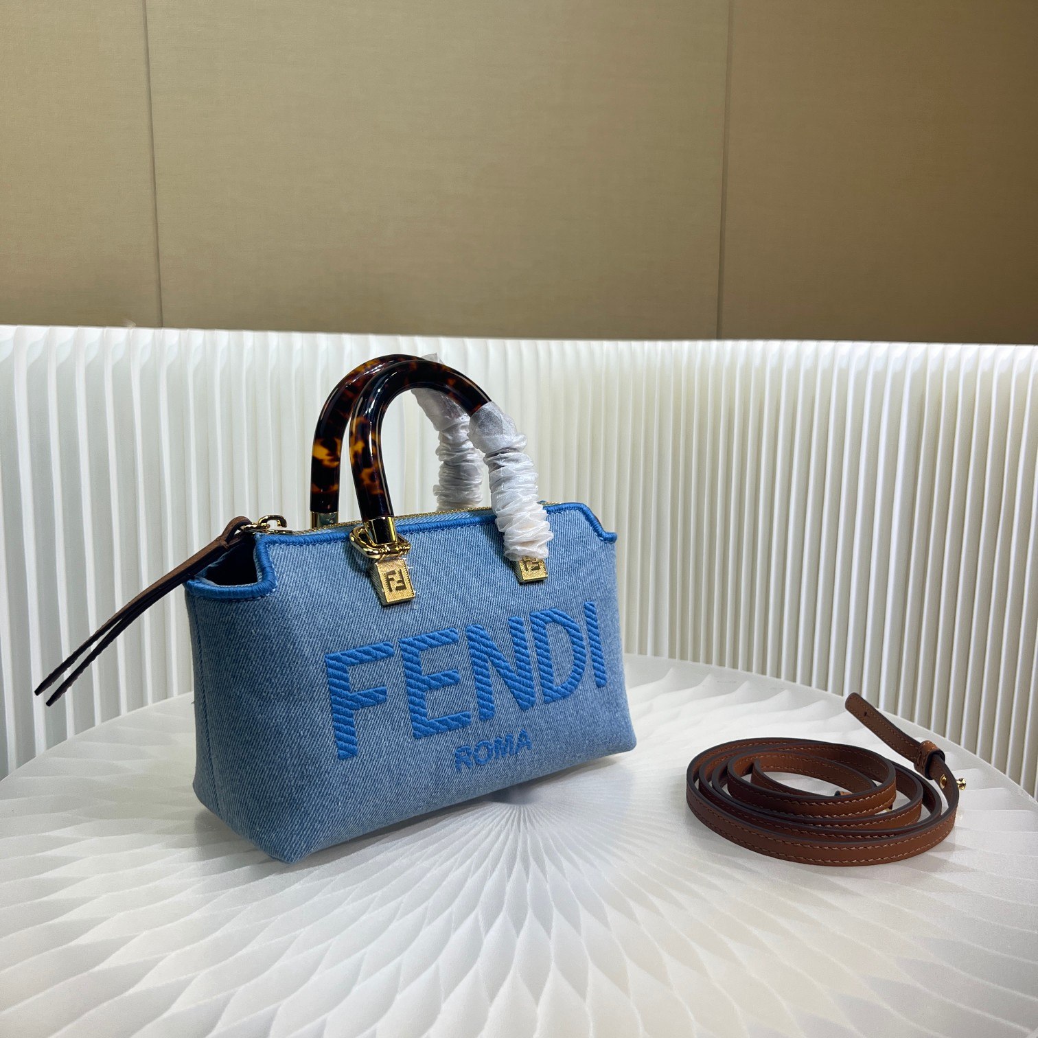 F**di By The Way Mini Bag Blue For Women 18cm / 17.1in