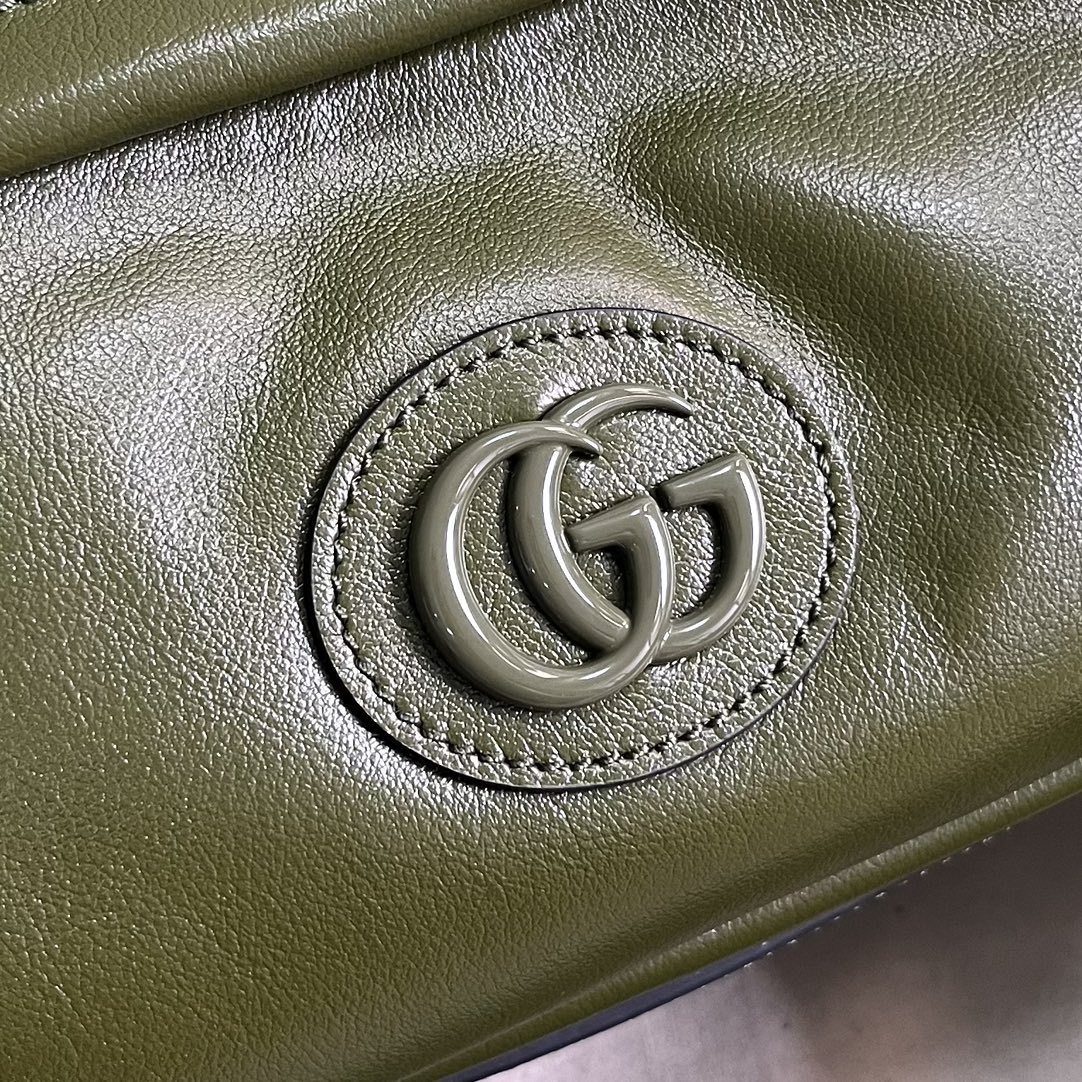 Gvc*1 Shoulder Tonal Double G Bag Green Khaki/Black For Men 23.3cm/9.2in 725696 AABDH 3353