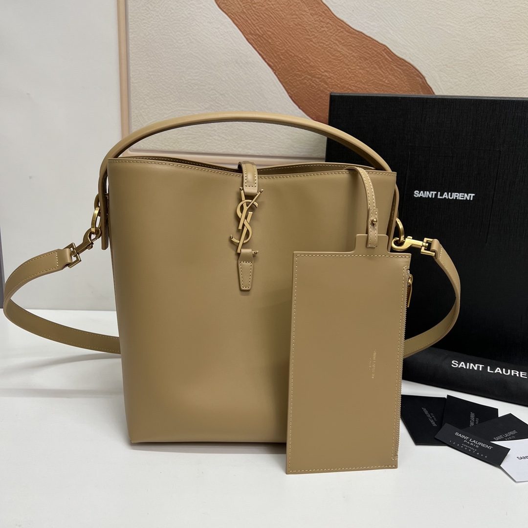 Sa1nt Lau*nt Le 37 In Shiny White/Brown For Women 25cm / 9.8in