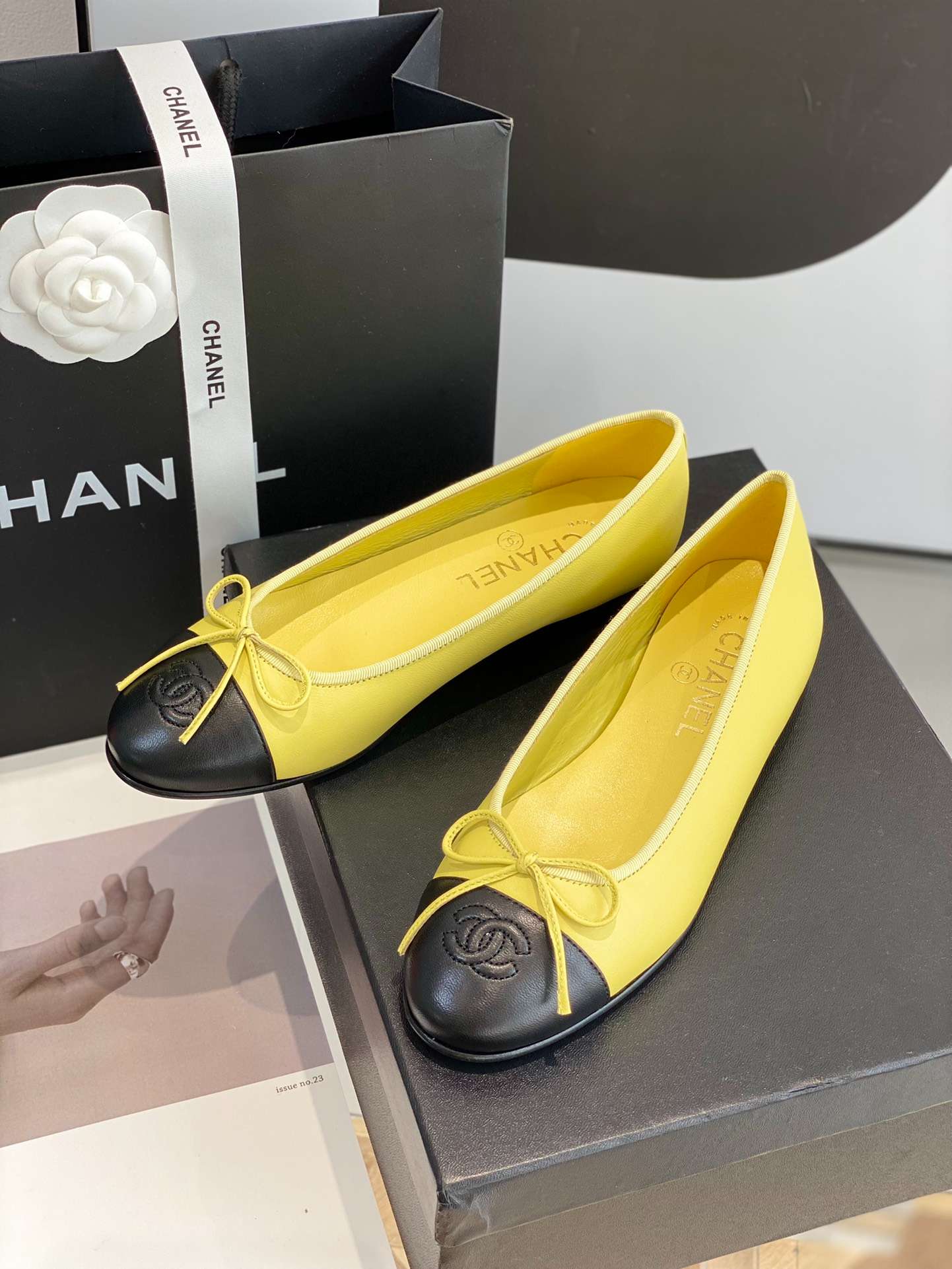 Ch**el Ballet Flats Yellow For Women