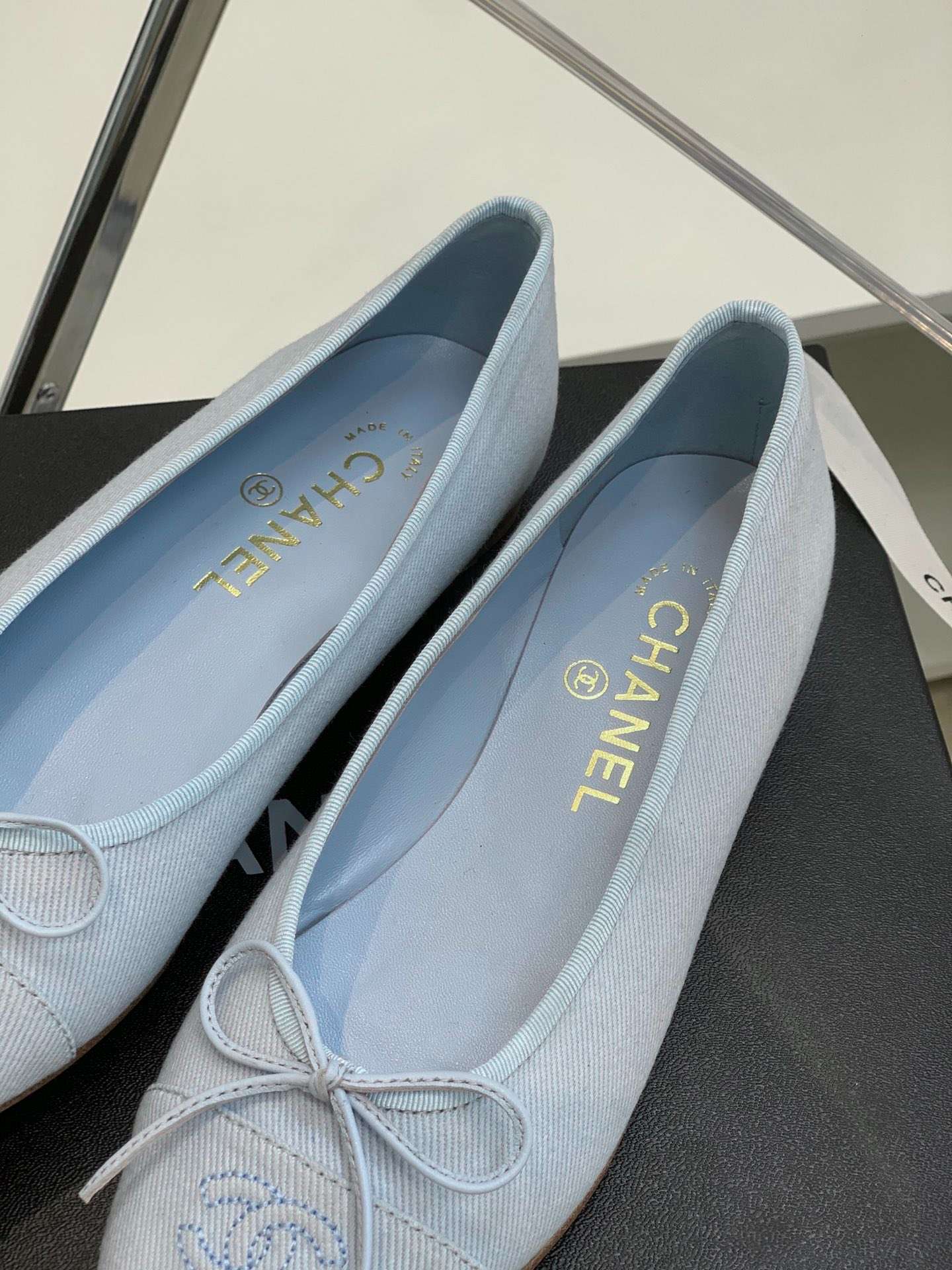 Ch**el Ballet Flats Light Blue For Women