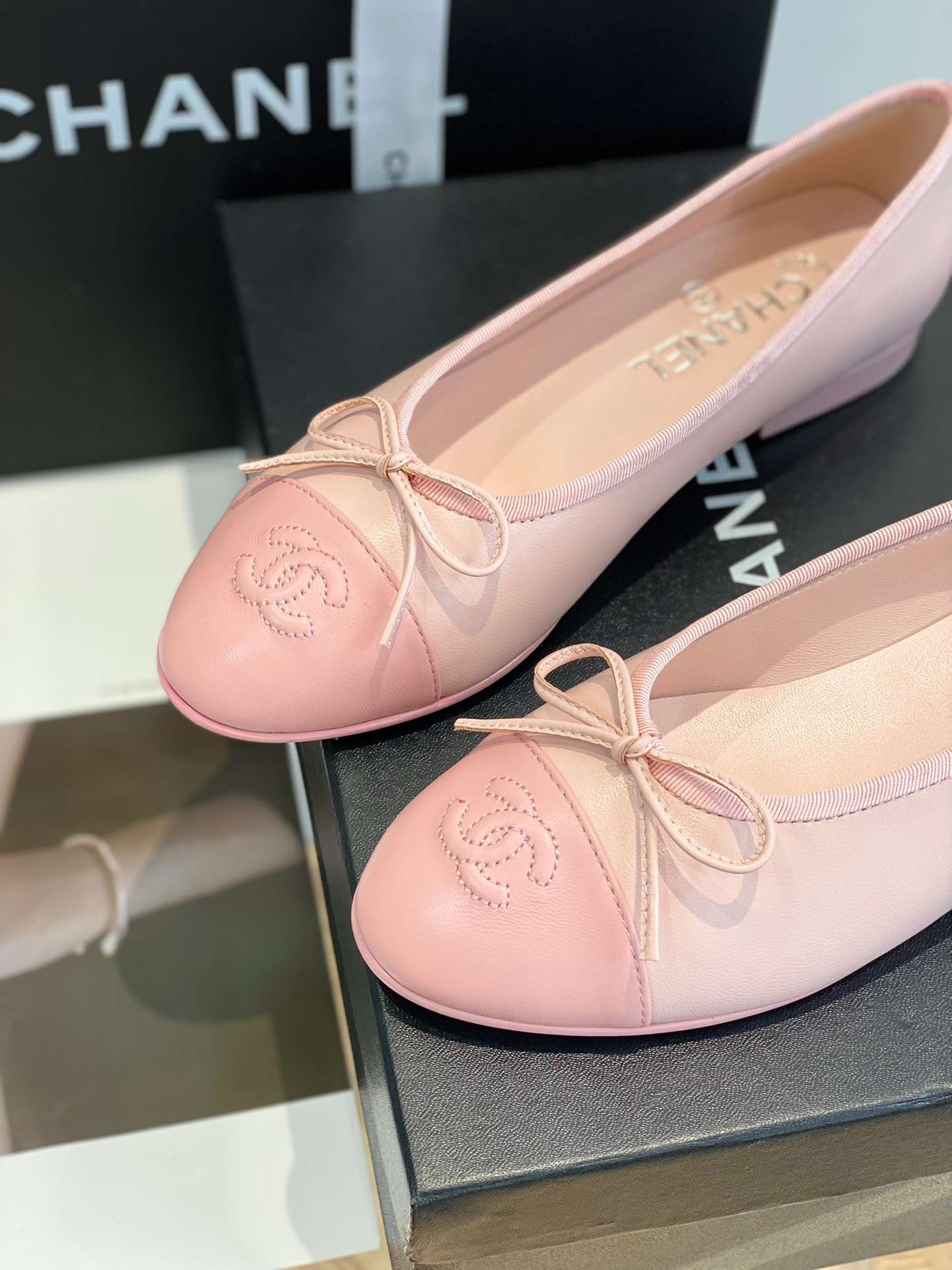 Ch**el Ballet Flats Pink For Women