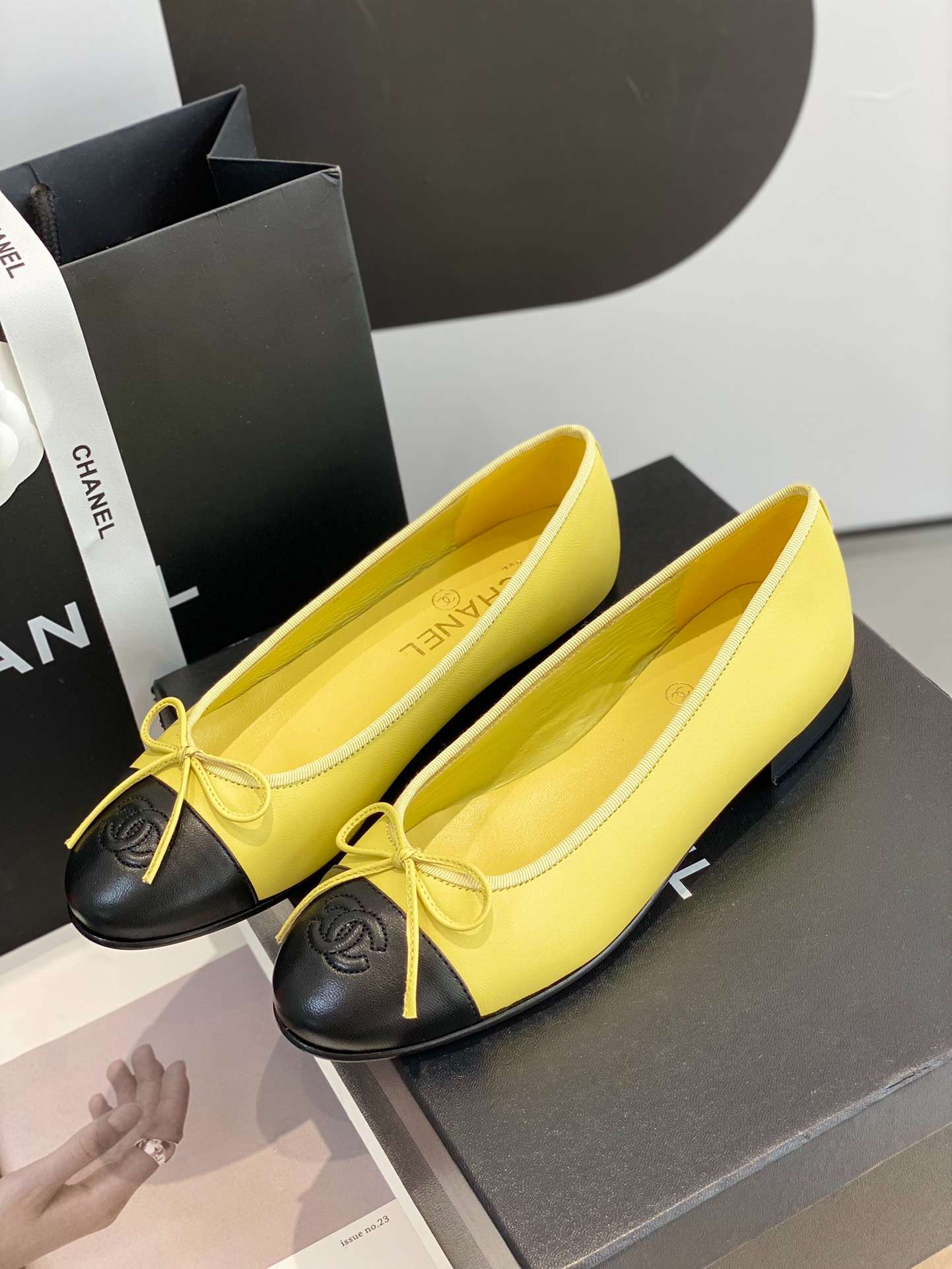 Ch**el Ballet Flats Yellow For Women