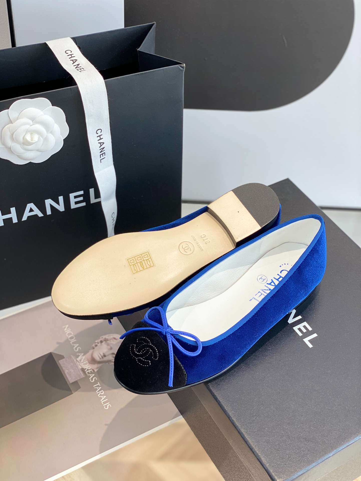 Ch**el Ballet Flats Blue For Women