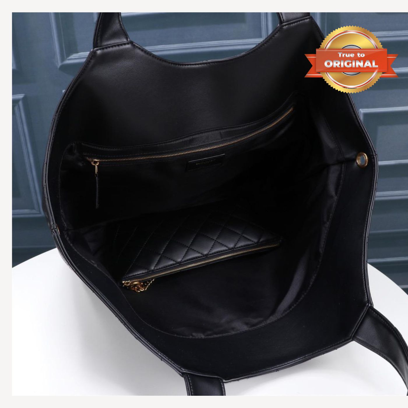 [True-to-ORIGINAL] Sa1nt Lau*nt Icare Maxi Shopping Bag Black For Women 16.9in/43cm 698651AAANG1000