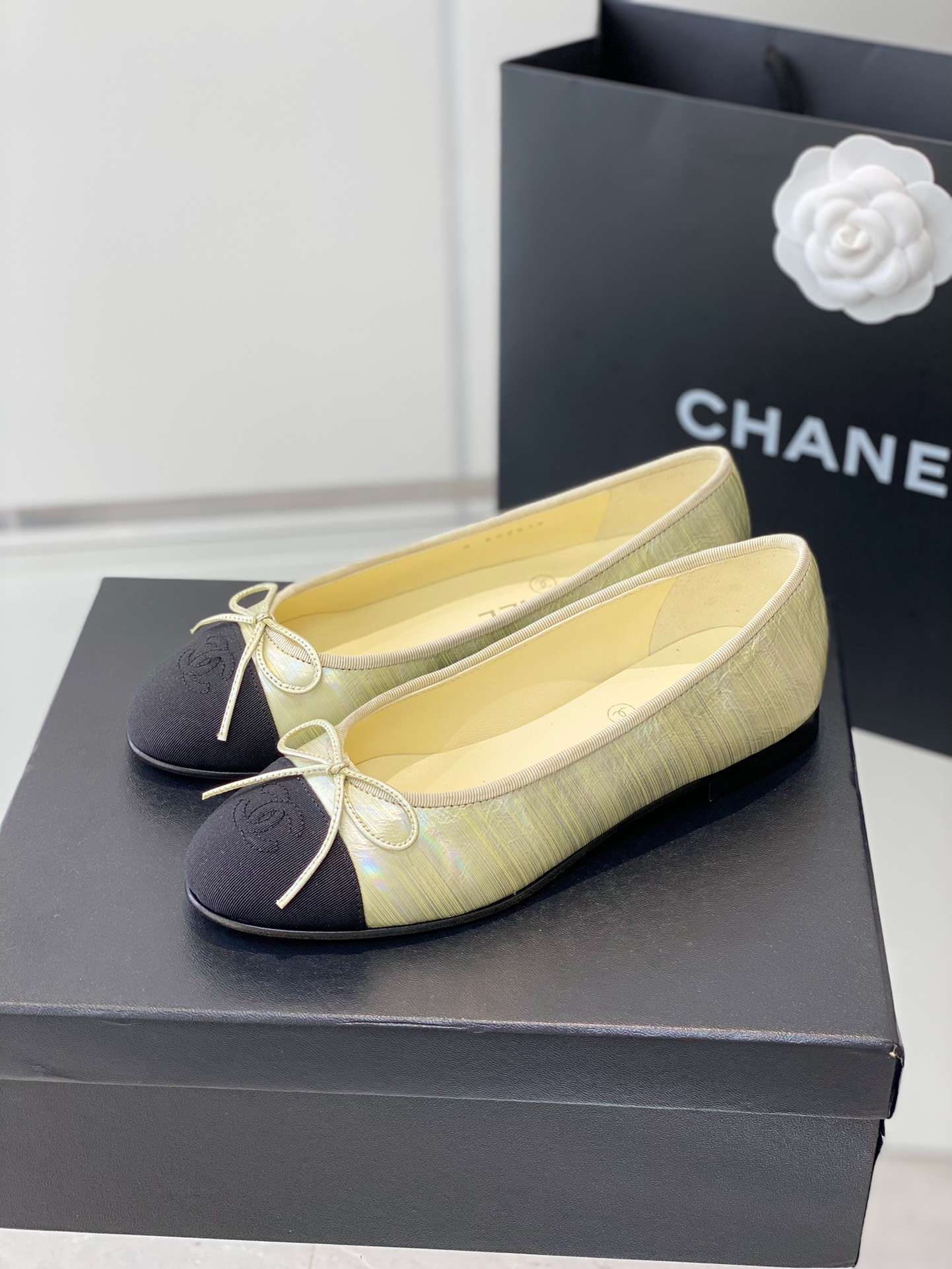Ch**el Ballet Flats Cream For Women