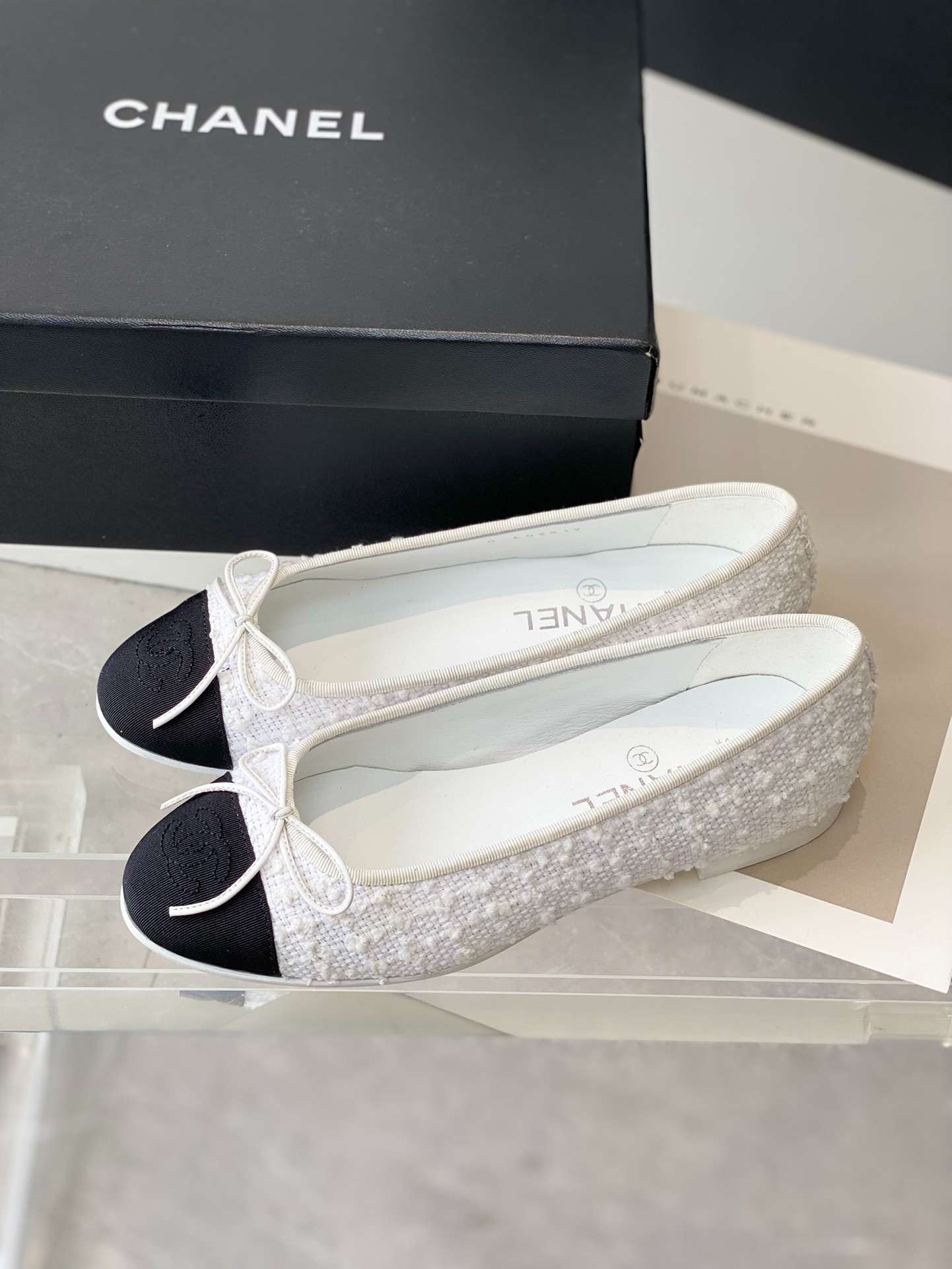Ch**el Ballet Flats White For Women