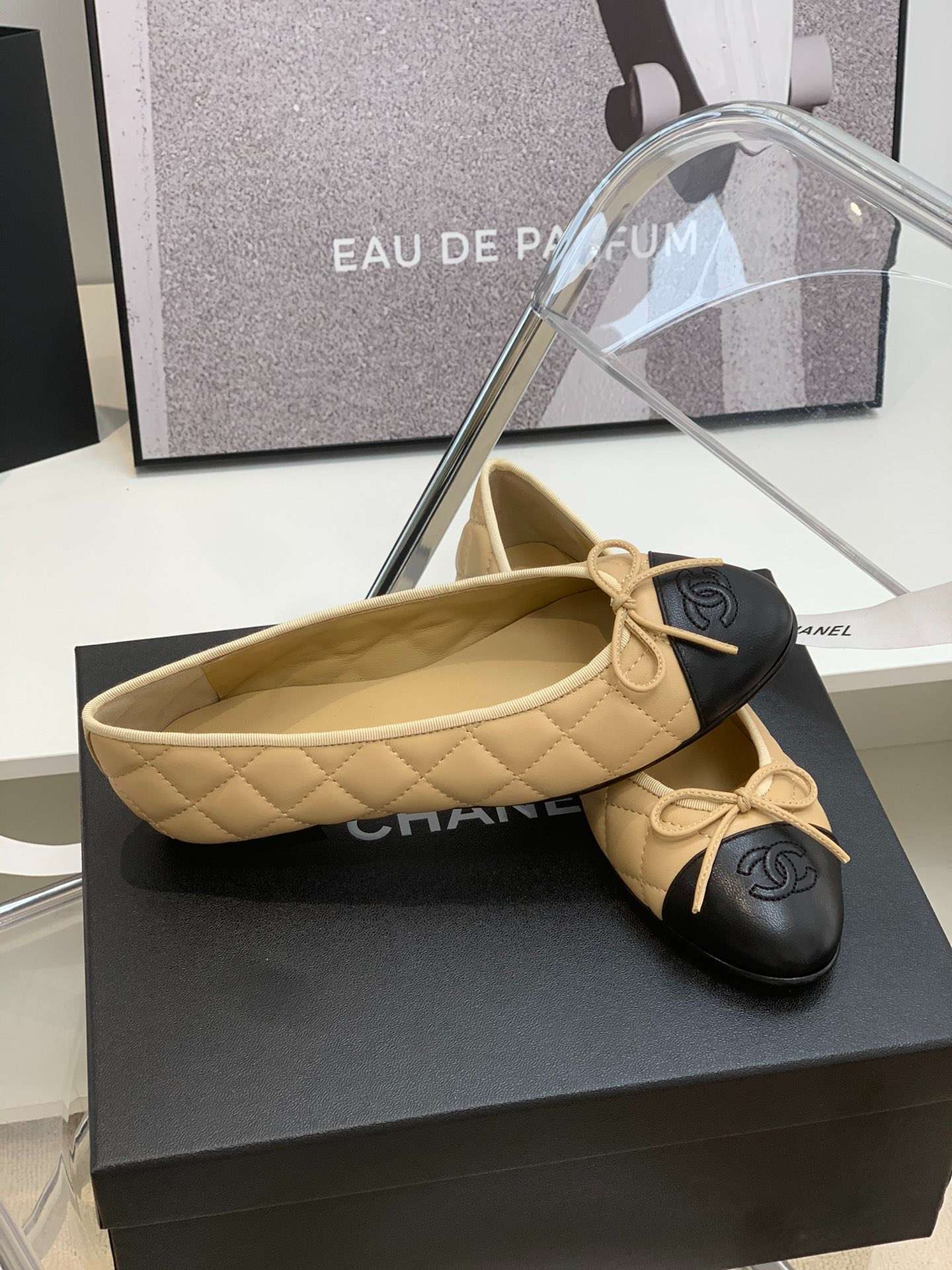 Ch**el Ballet Flats Beige For Women