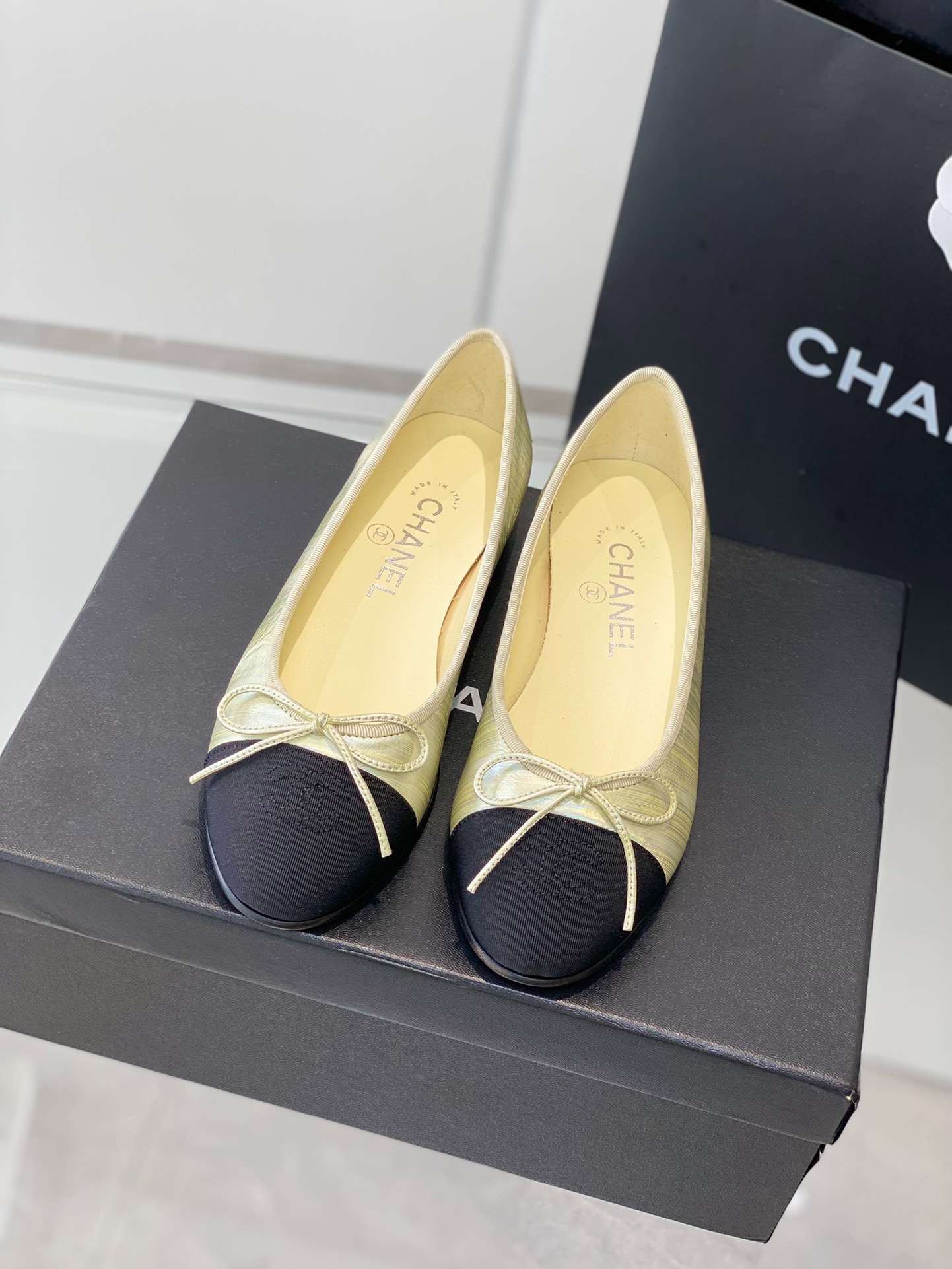 Ch**el Ballet Flats Cream For Women