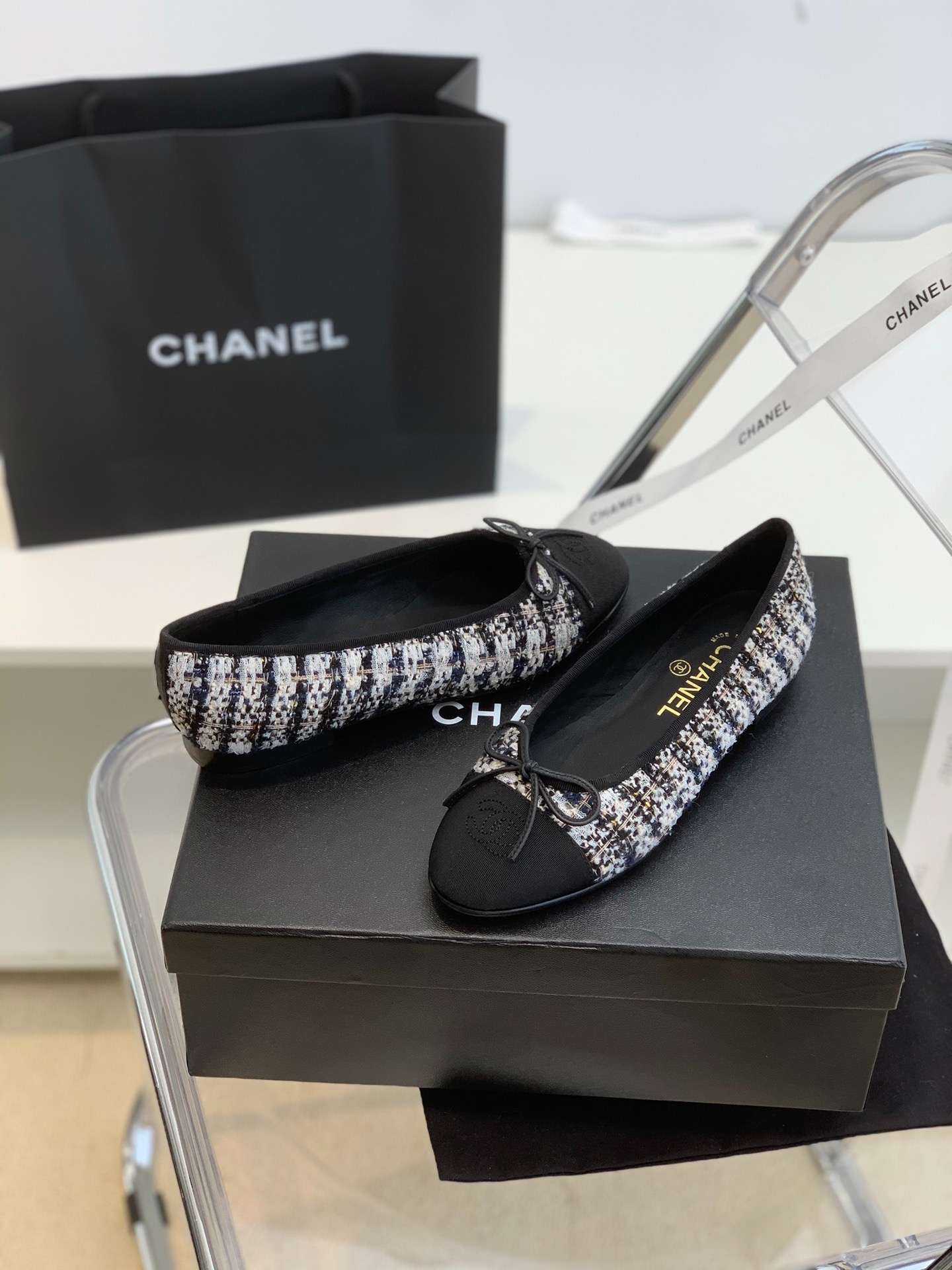 Ch**el Ballet Flats White For Women