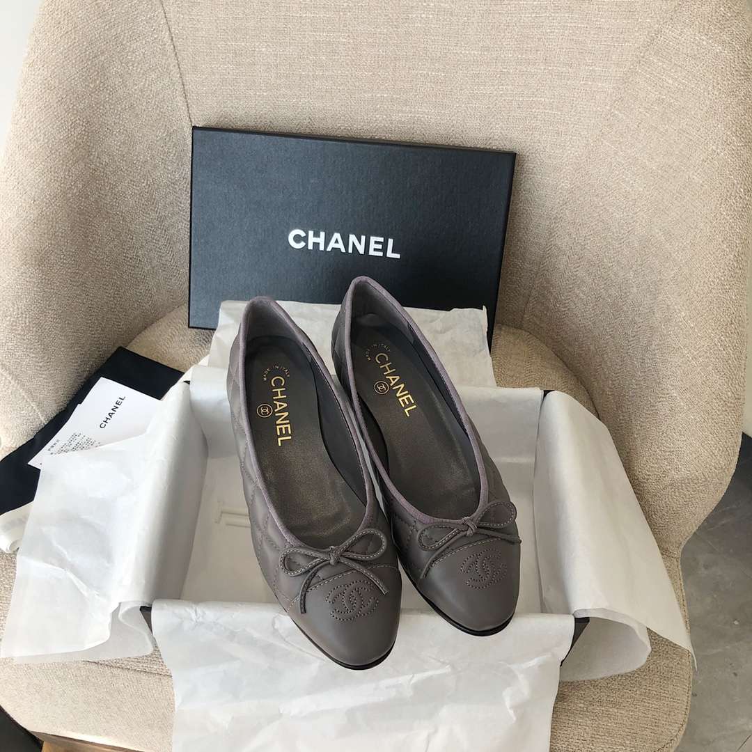 Ch**el Ballet Flats Dark Grey For Women